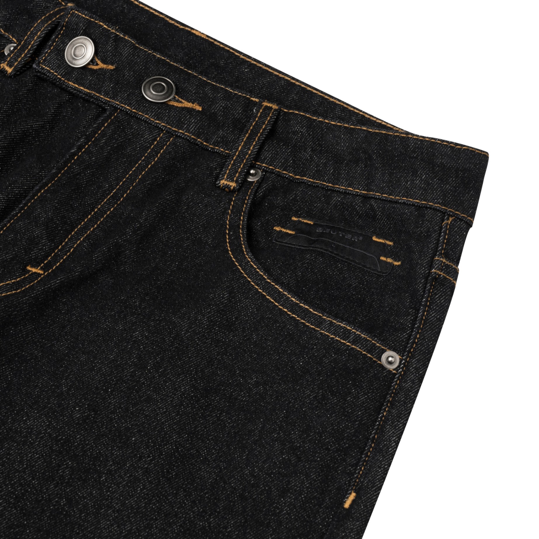 BEUTER® GREY FLARE RAW DENIM JEANS