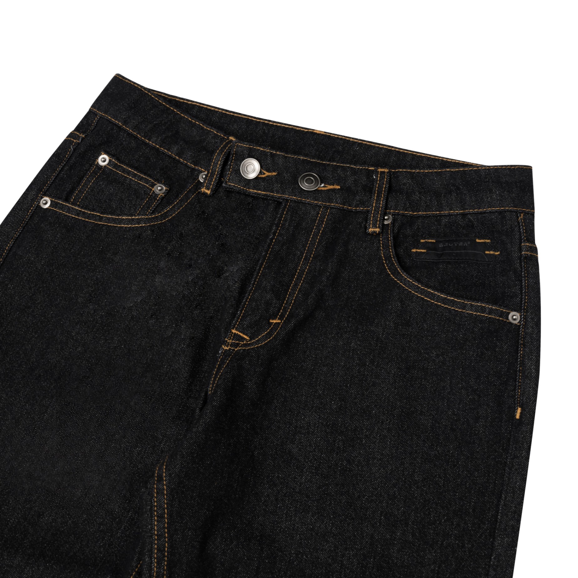 BEUTER® GREY FLARE RAW DENIM JEANS
