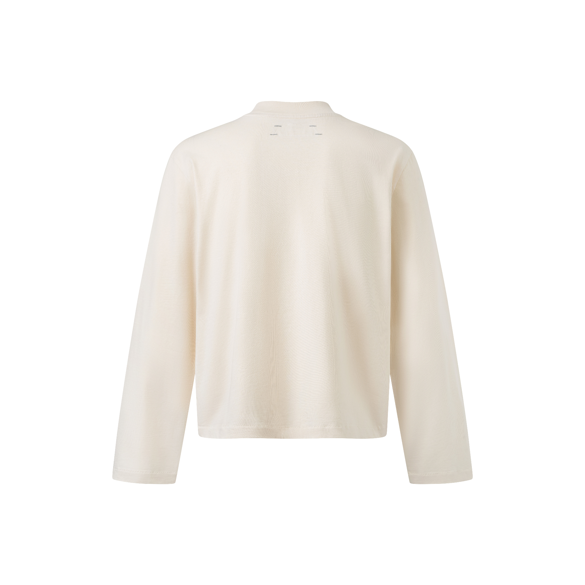 BEUTER® BLANK CREAM BOXY V-NECK LONG SLEEVE T-SHIRT