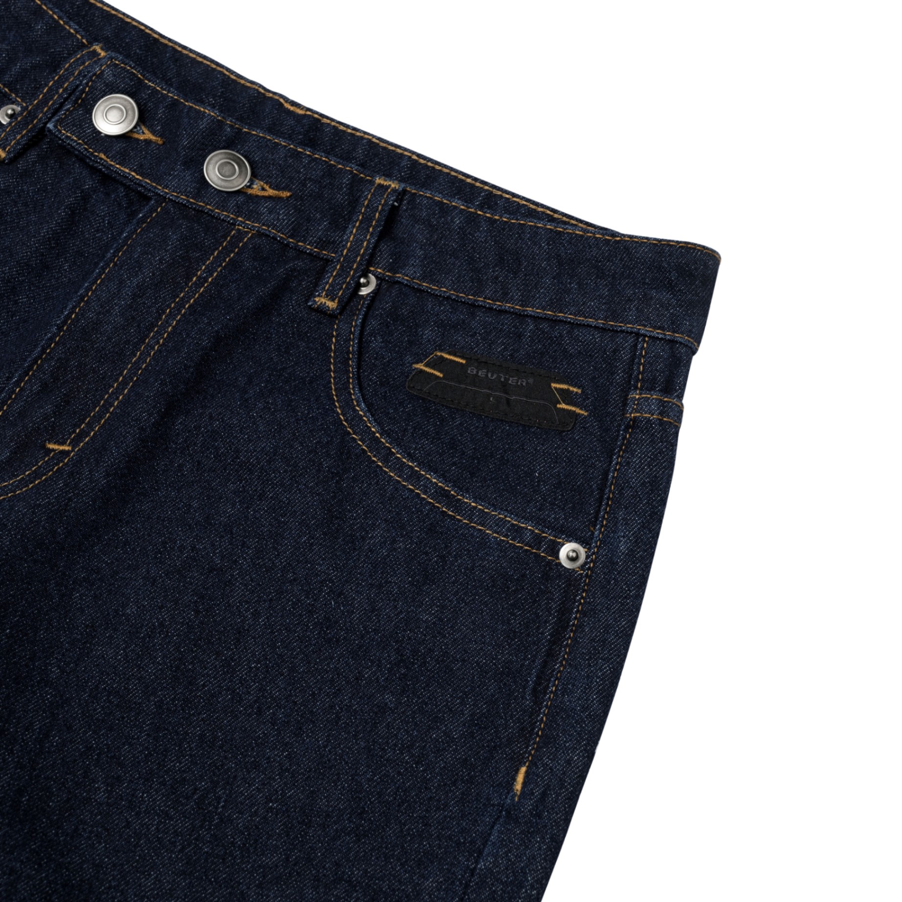 BEUTER® NAVY BLUE FLARE RAW DENIM JEANS