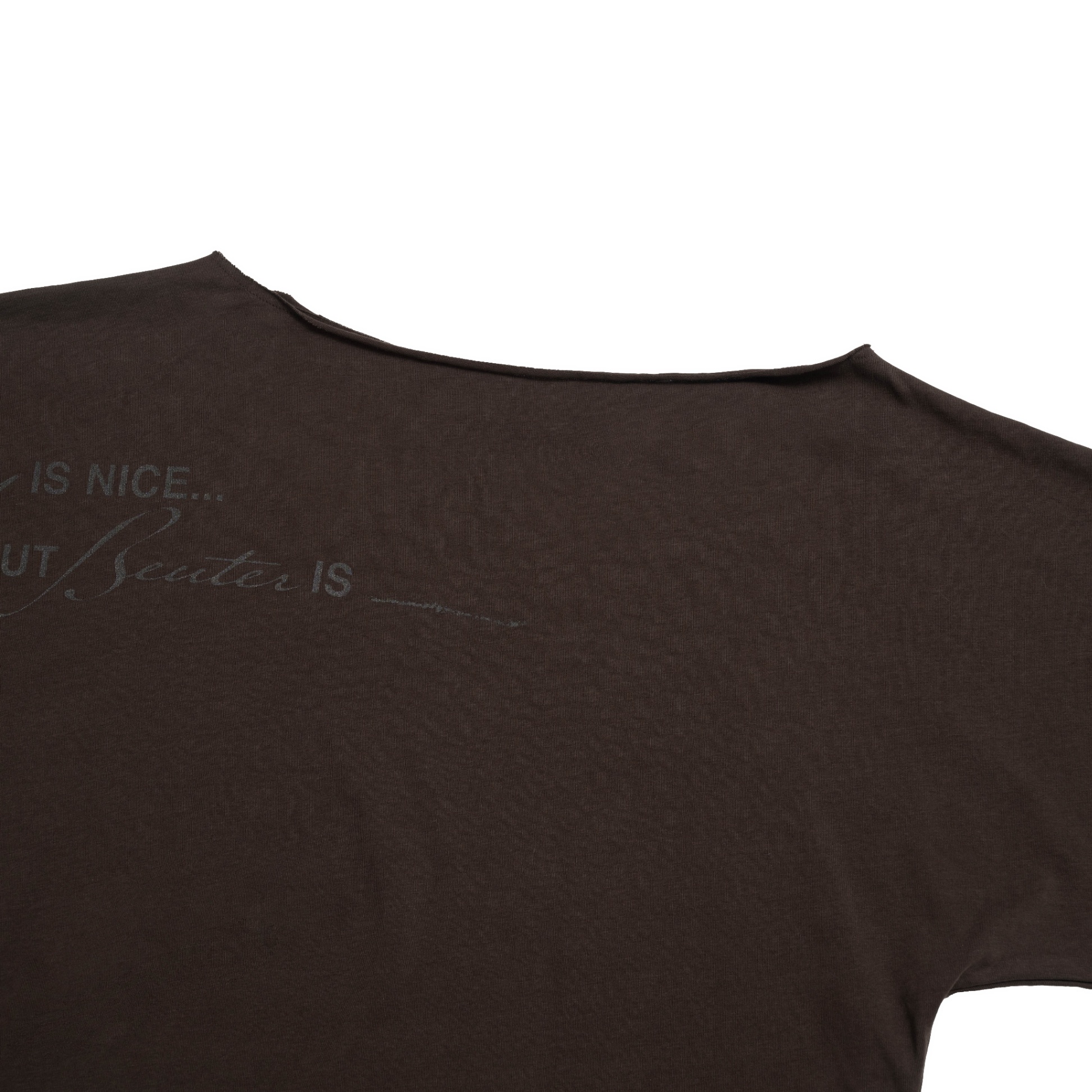 BEUTER® SPIRITUAL ADVISOR BROWN OFF SHOULDER T-SHIRT