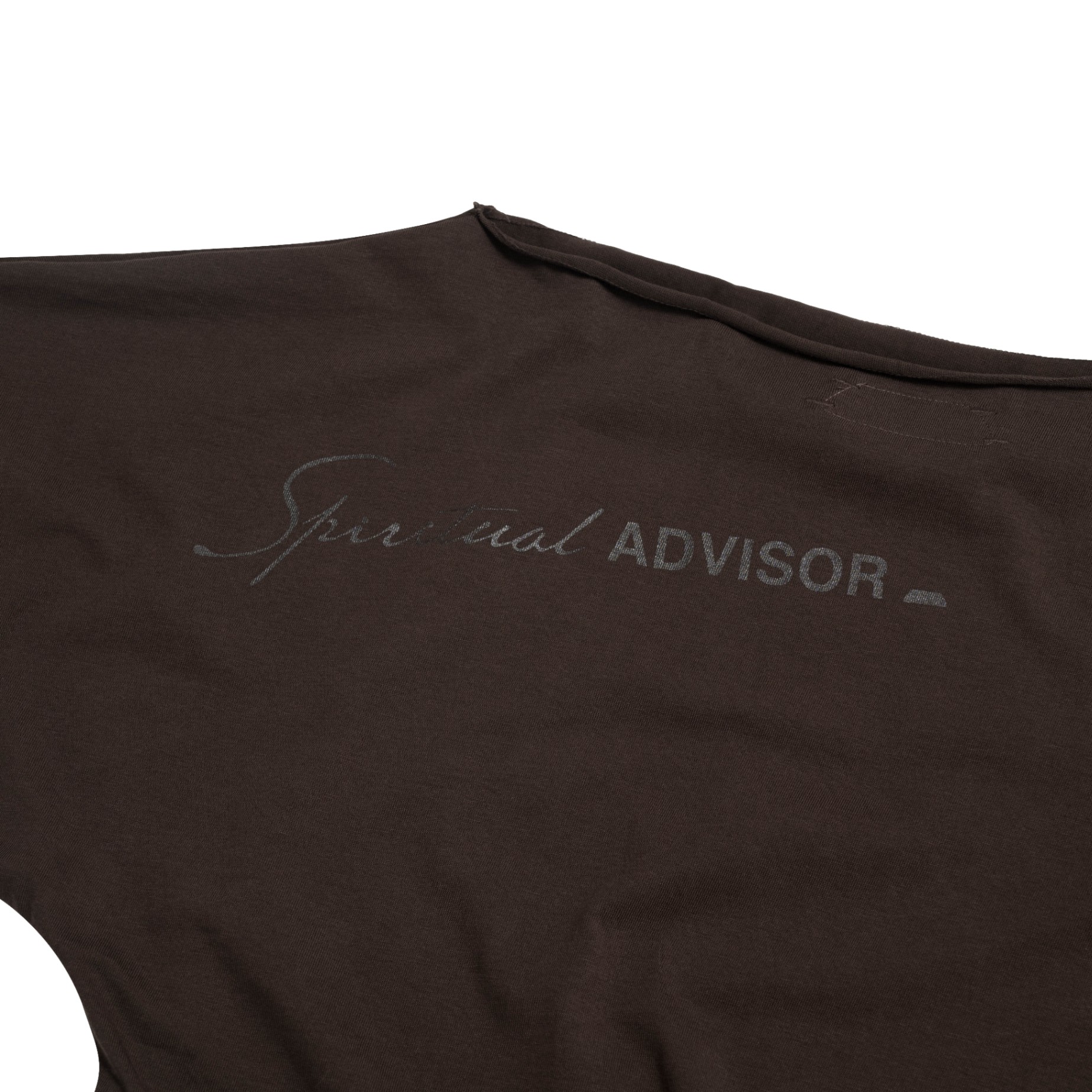 BEUTER® SPIRITUAL ADVISOR BROWN OFF SHOULDER T-SHIRT