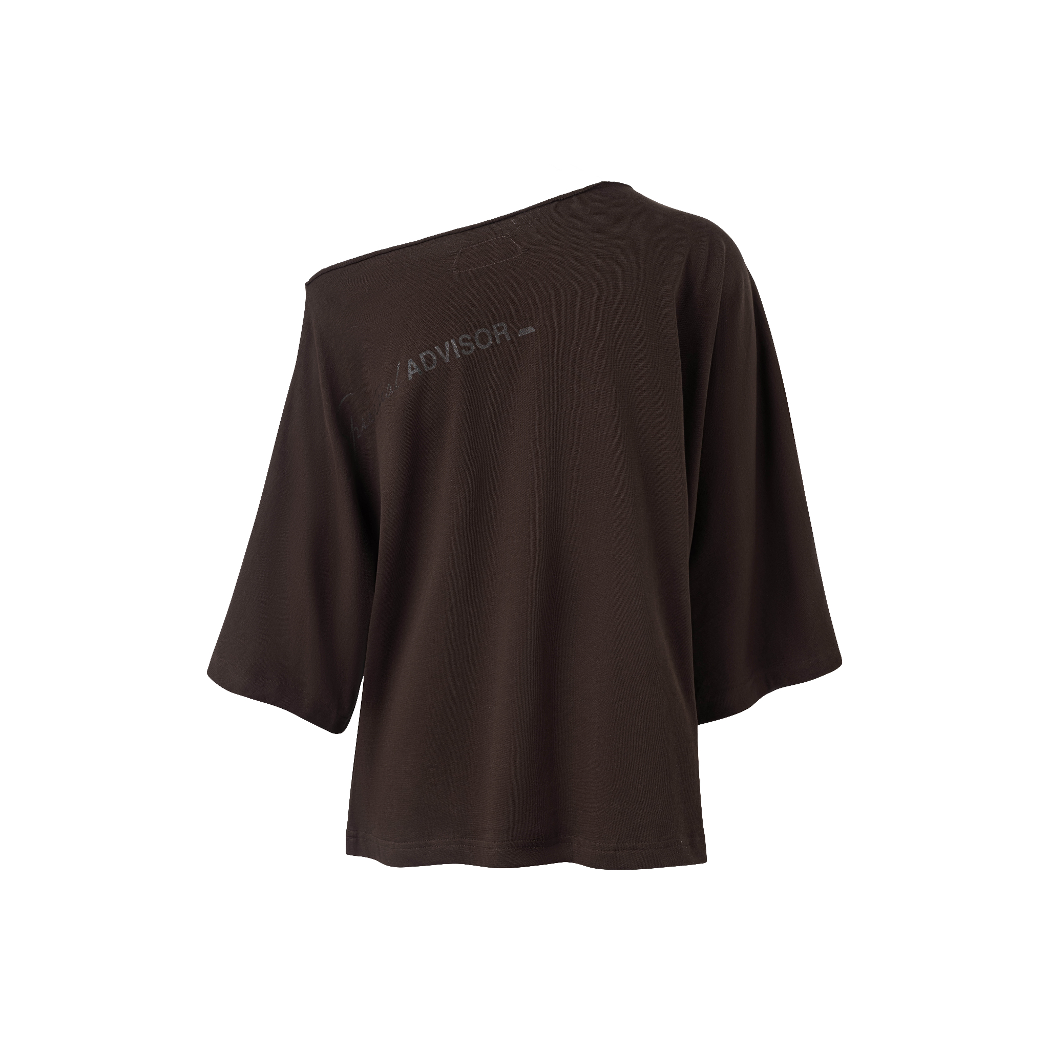 BEUTER® SPIRITUAL ADVISOR BROWN OFF SHOULDER T-SHIRT