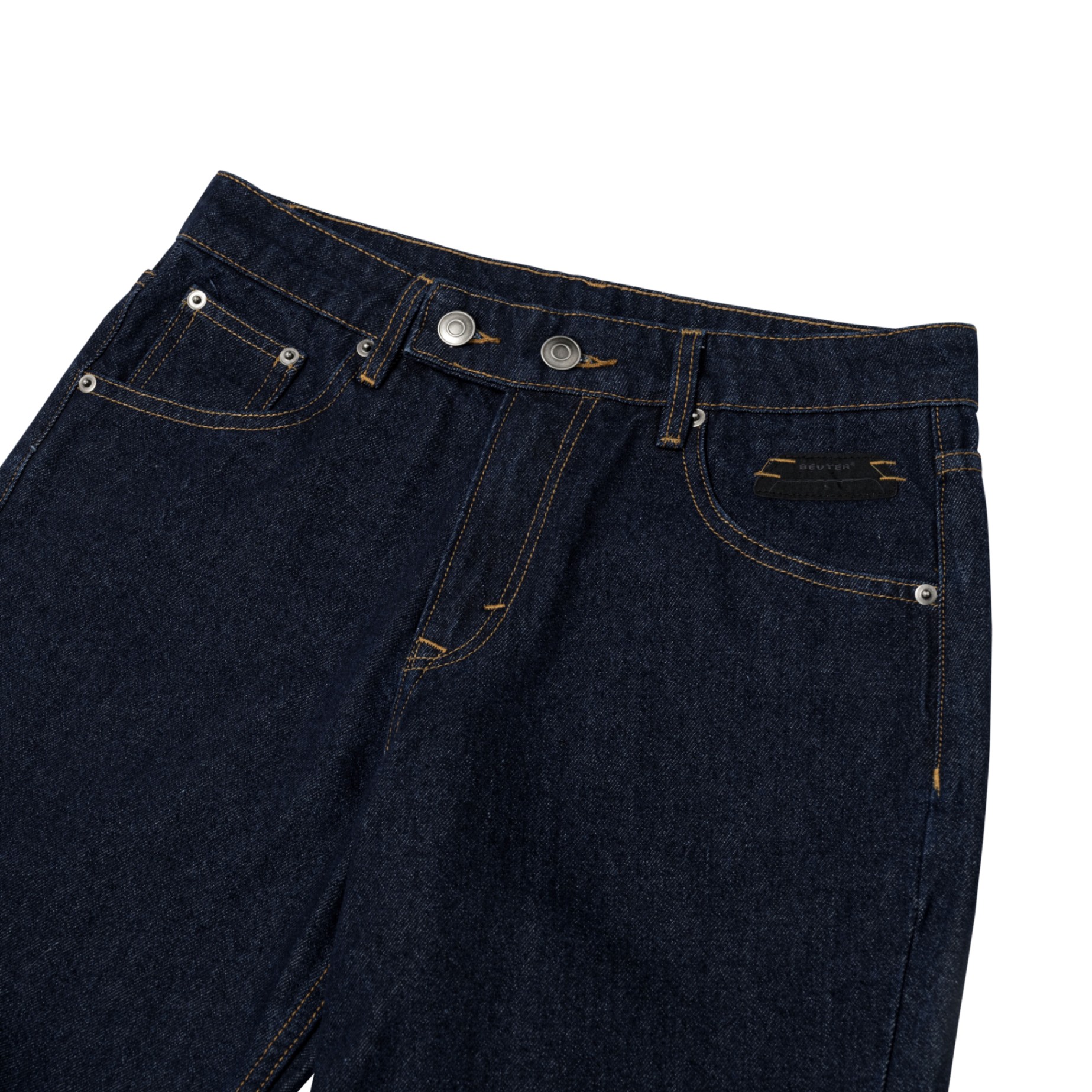 BEUTER® NAVY BLUE FLARE RAW DENIM JEANS