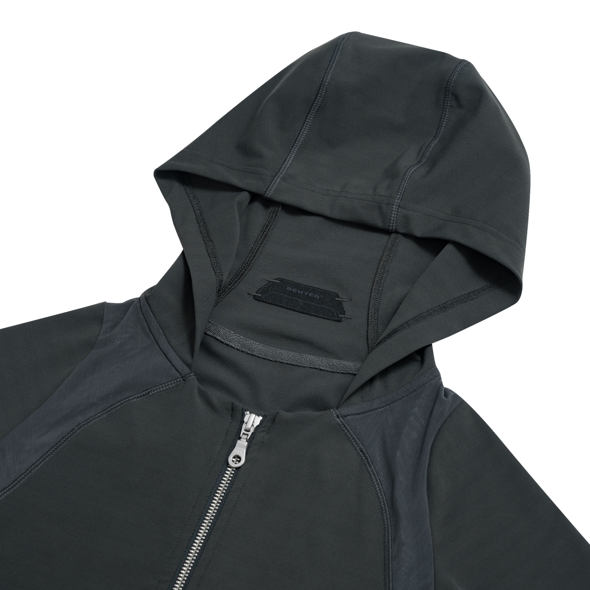 BEUTER® WMNS ZIP UP DARK GREY HOODED SHIRT