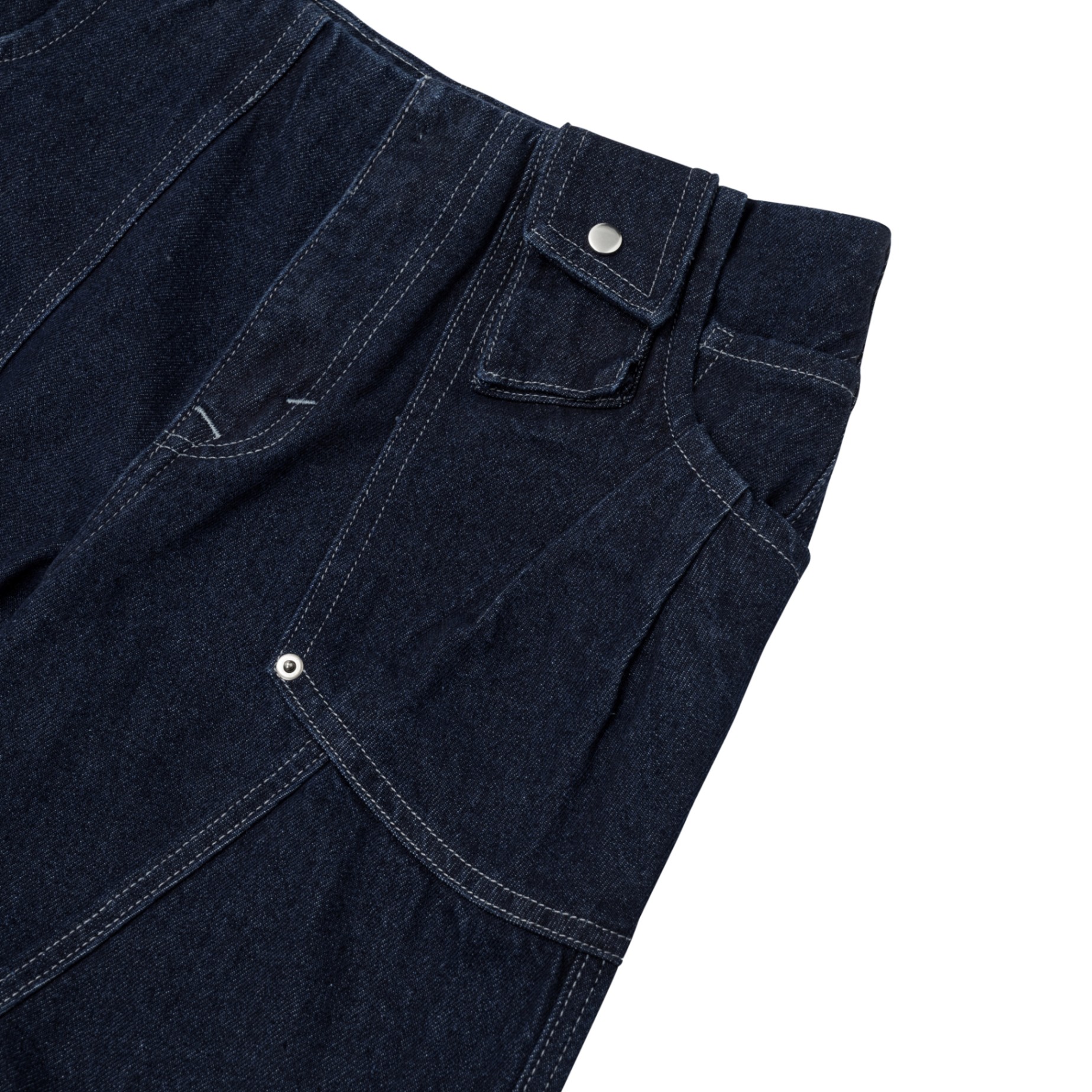 BEUTER® WMNS NAVY WIDE FLARE RAW DENIM JEANS