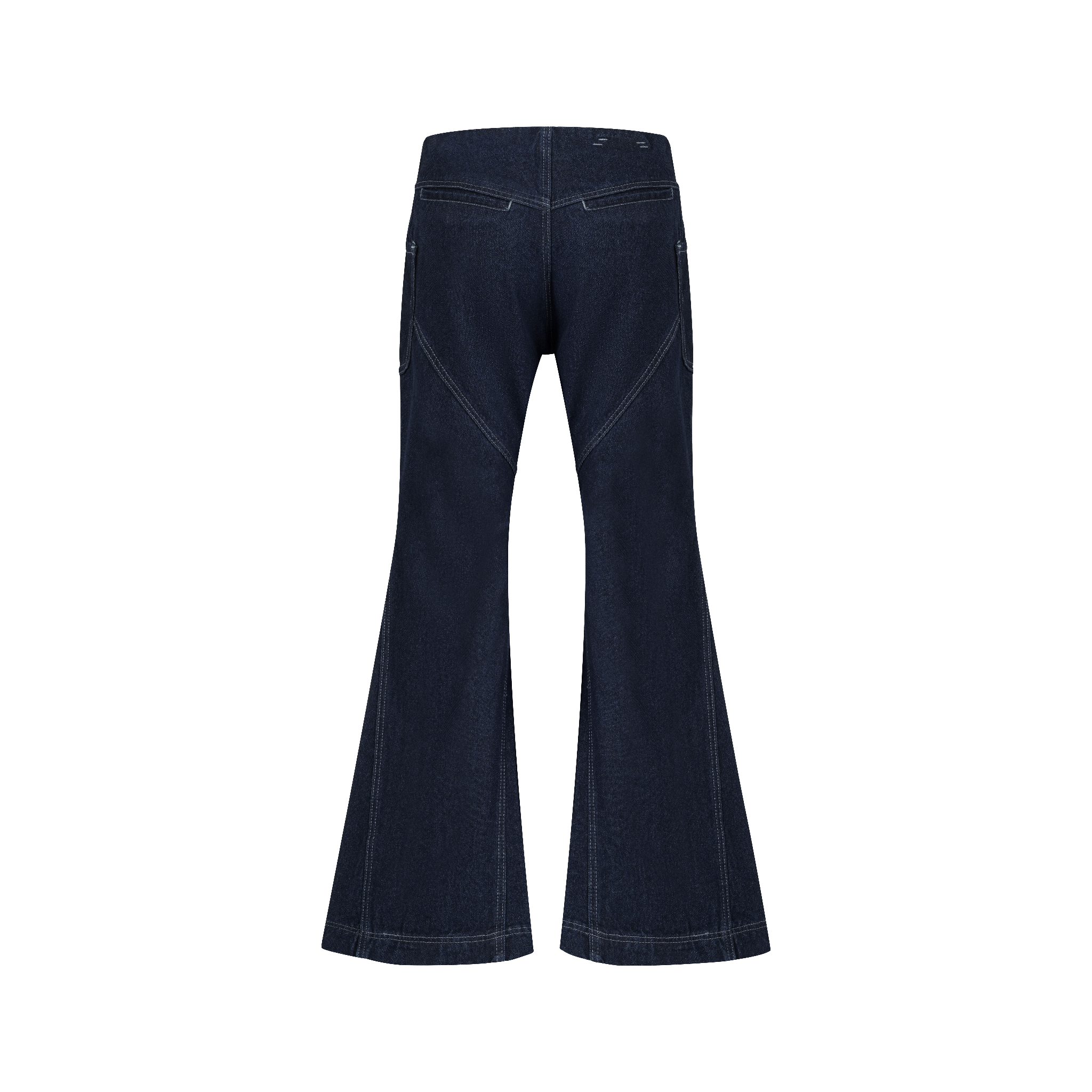 BEUTER® WMNS NAVY WIDE FLARE RAW DENIM JEANS