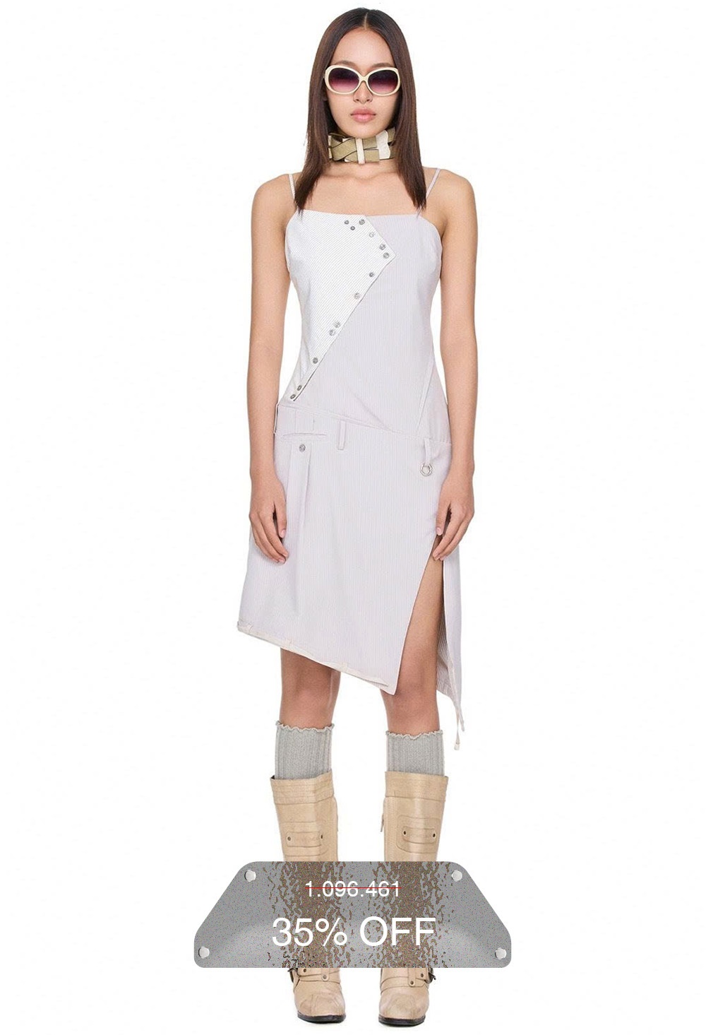BEUTER® STRIPED MINI DRESS - PINK GRAY