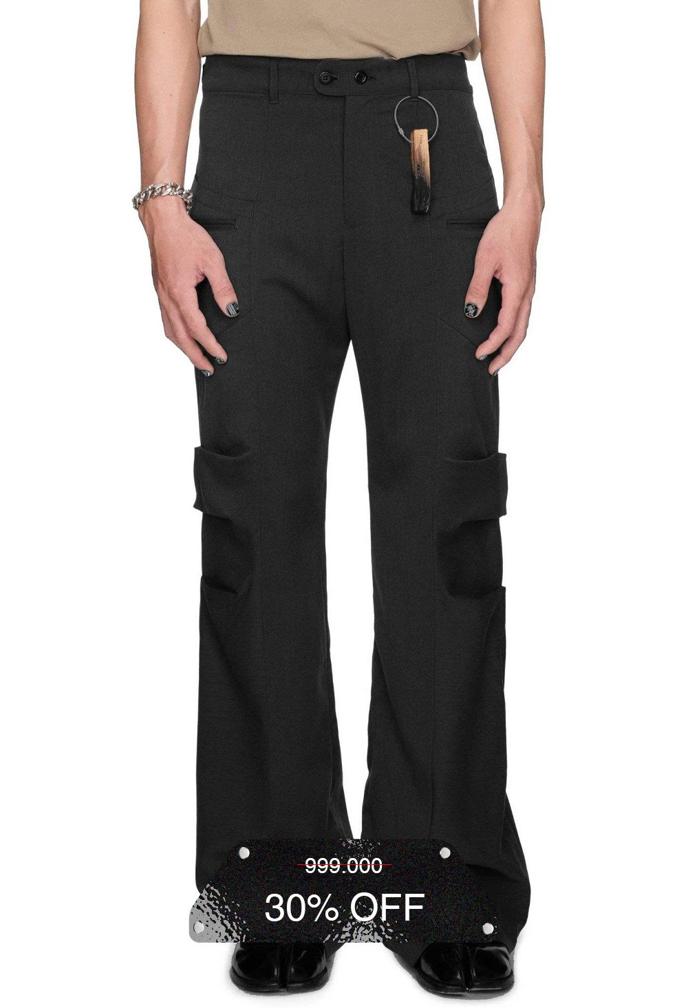 BEUTER® BLACK FLARE TROUSERS