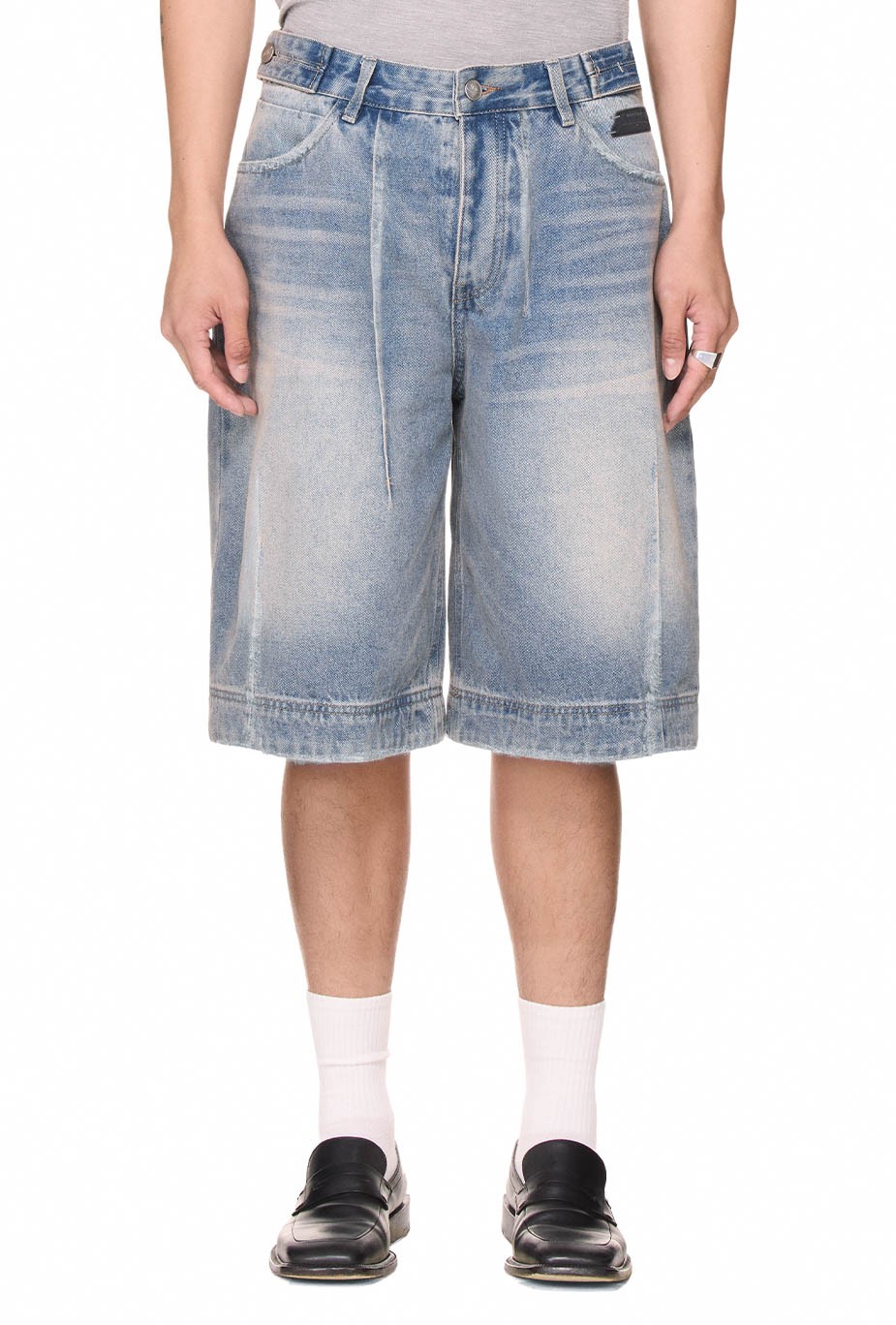 BEUTER® WASHED DENIM SHORTS - BLUE