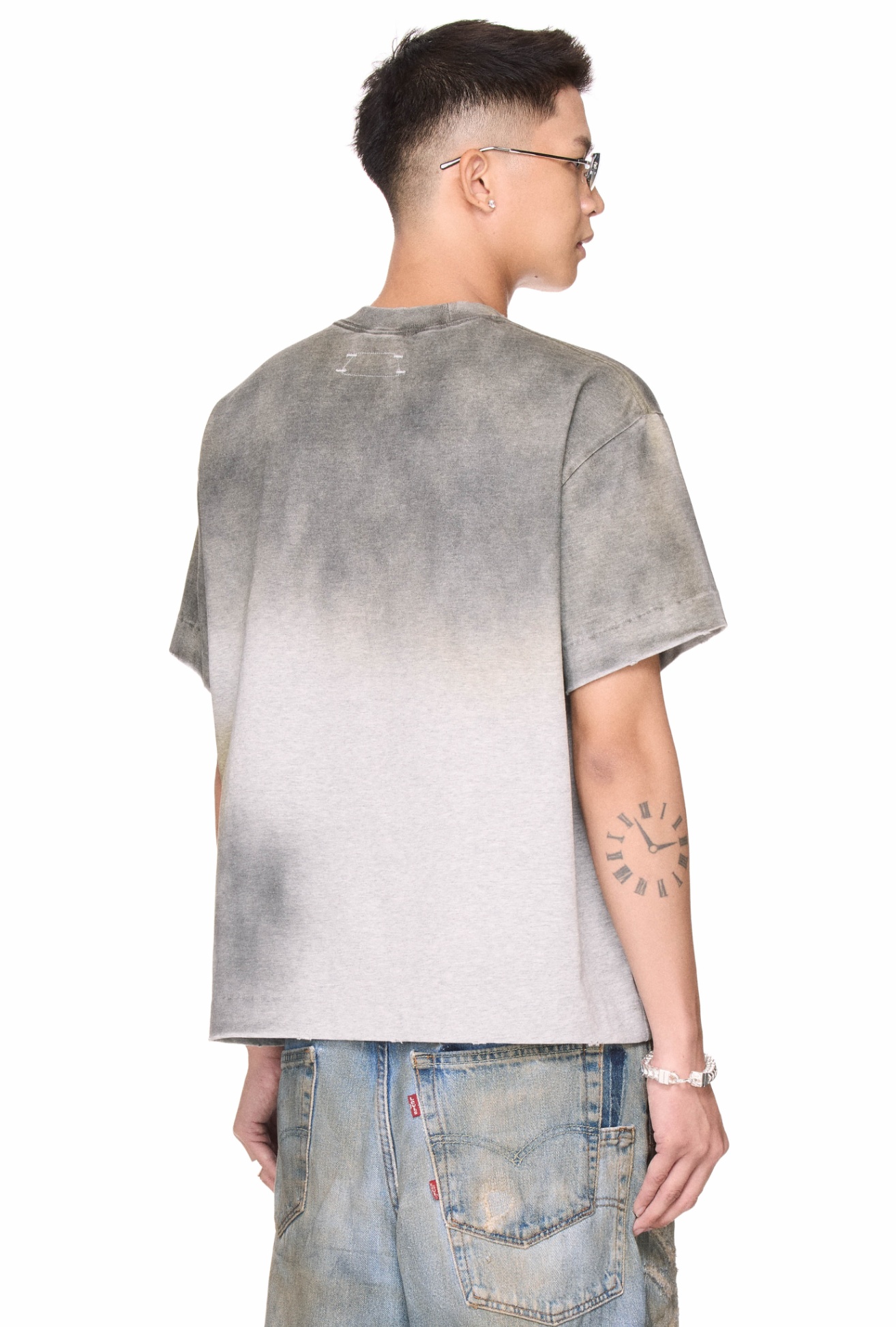BEUTER® “READY-TO-F___” SPRAY BOXY T-SHIRT - GREY MELANGE