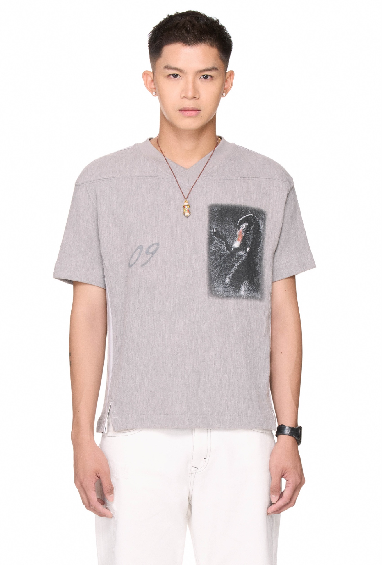 BEUTER® BLACK SWAN JERSEY T-SHIRT - GREY MELANGE