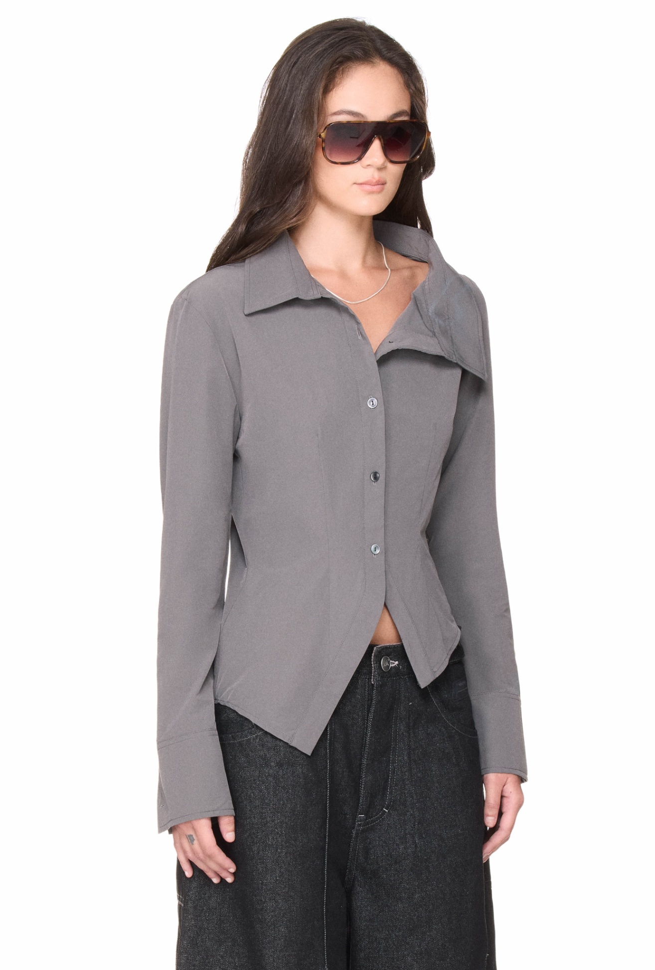 BEUTER® WMNS ASYMMETRIC SHIRT - GREY