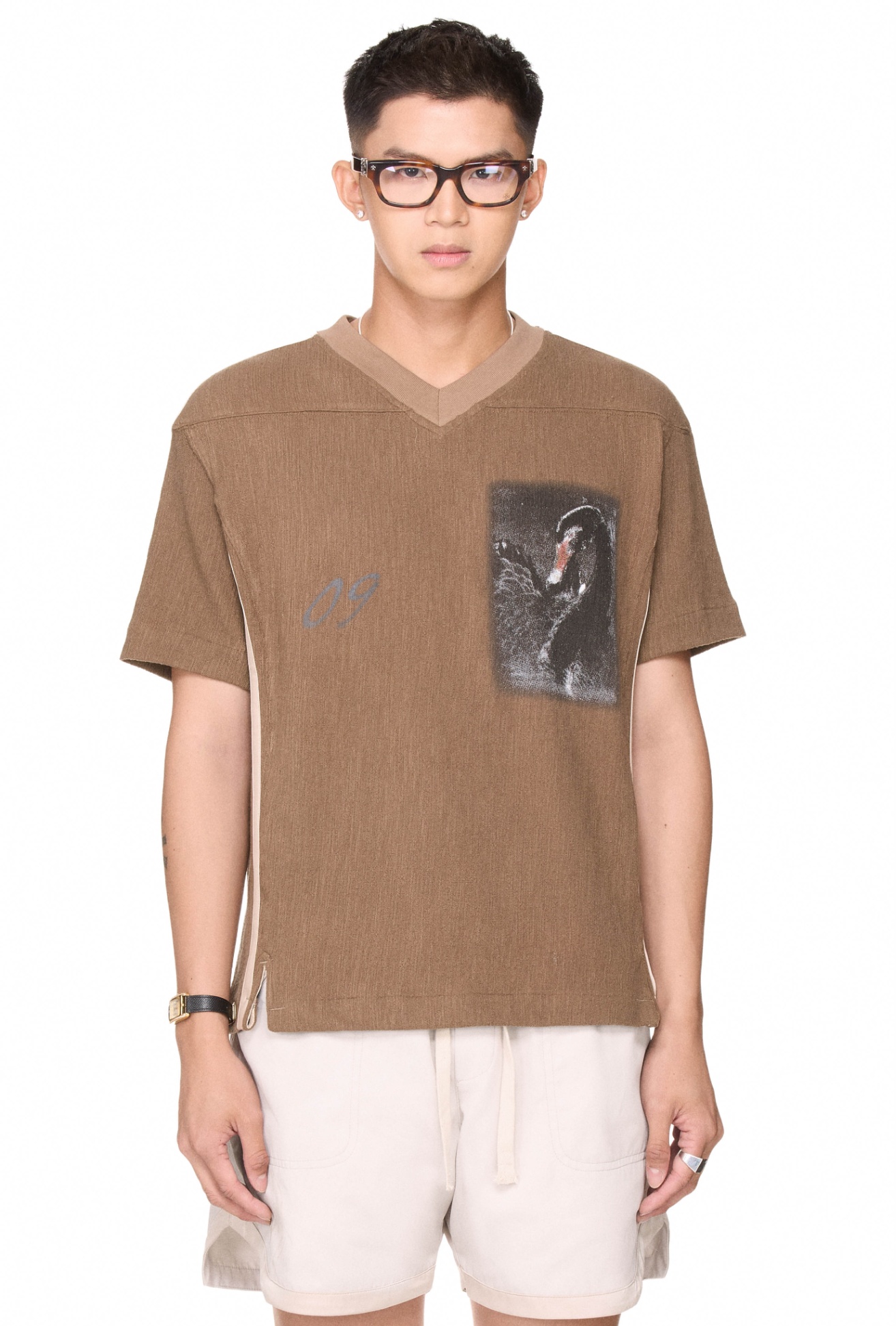 BEUTER® BLACK SWAN JERSEY T-SHIRT - MOCHA