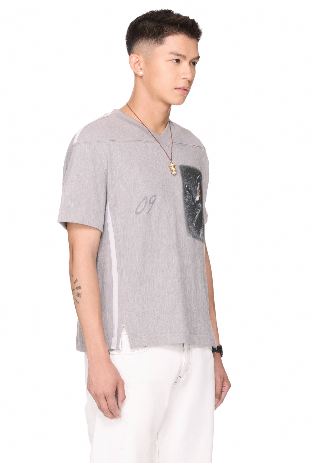 BEUTER® BLACK SWAN JERSEY T-SHIRT - GREY MELANGE