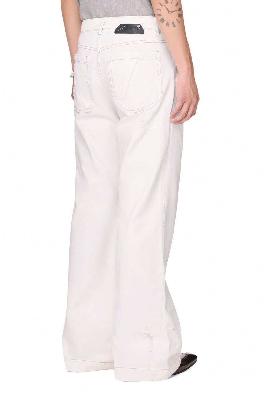 BEUTER® FLARE RAW DENIM JEANS - OFF-WHITE