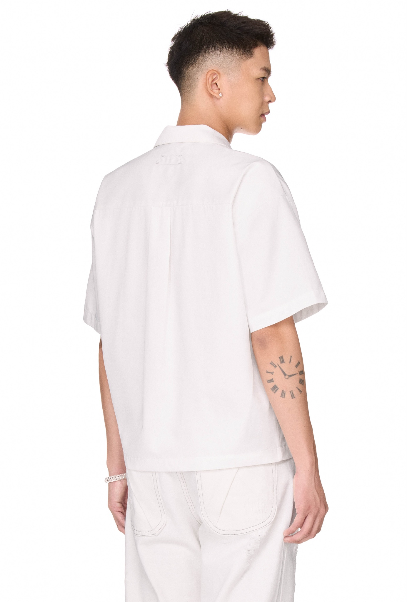 BEUTER® APPLIQUÉ BUTTON UP SHIRT - WHITE