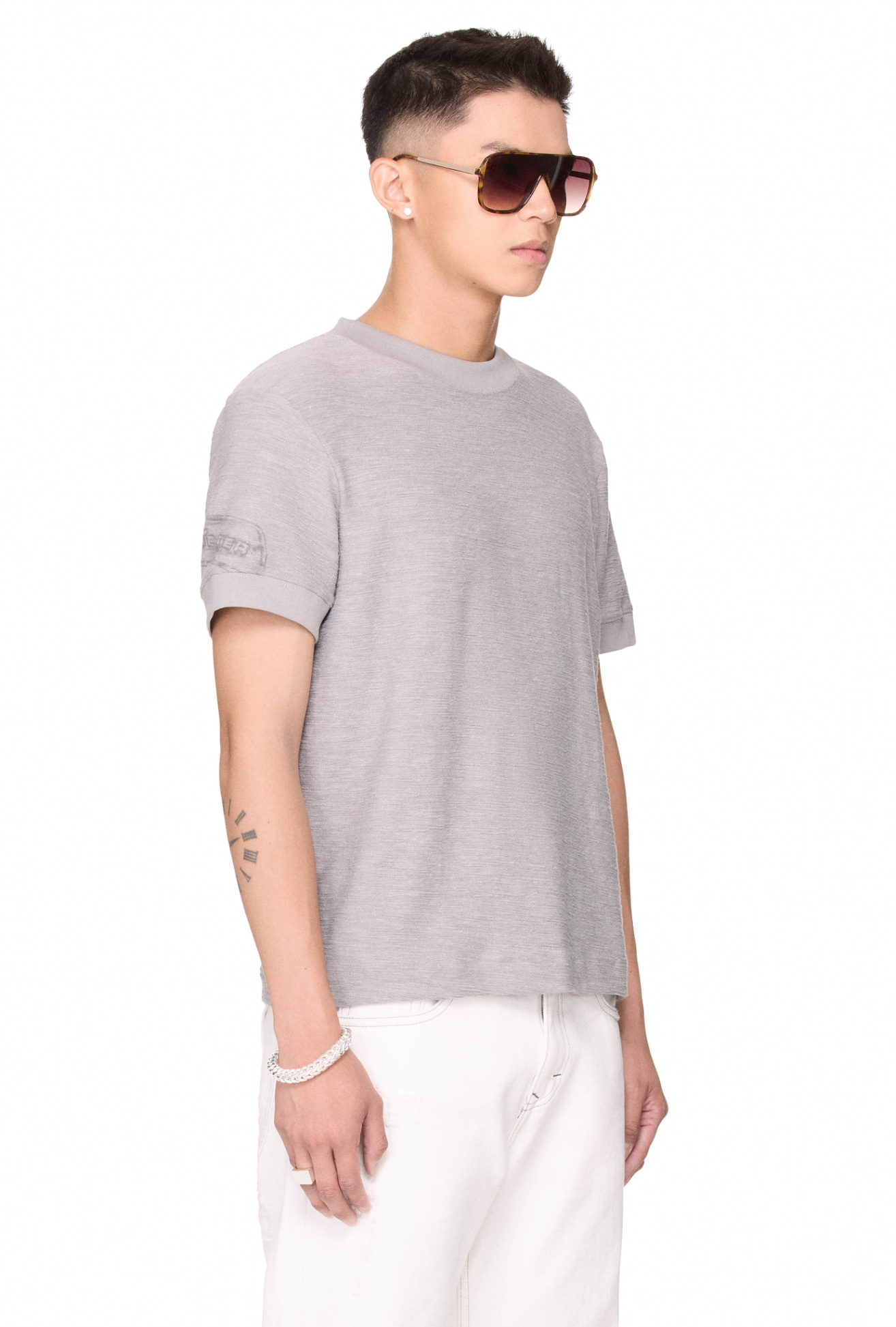 BEUTER® RINGER T-SHIRT - GREY MELANGE