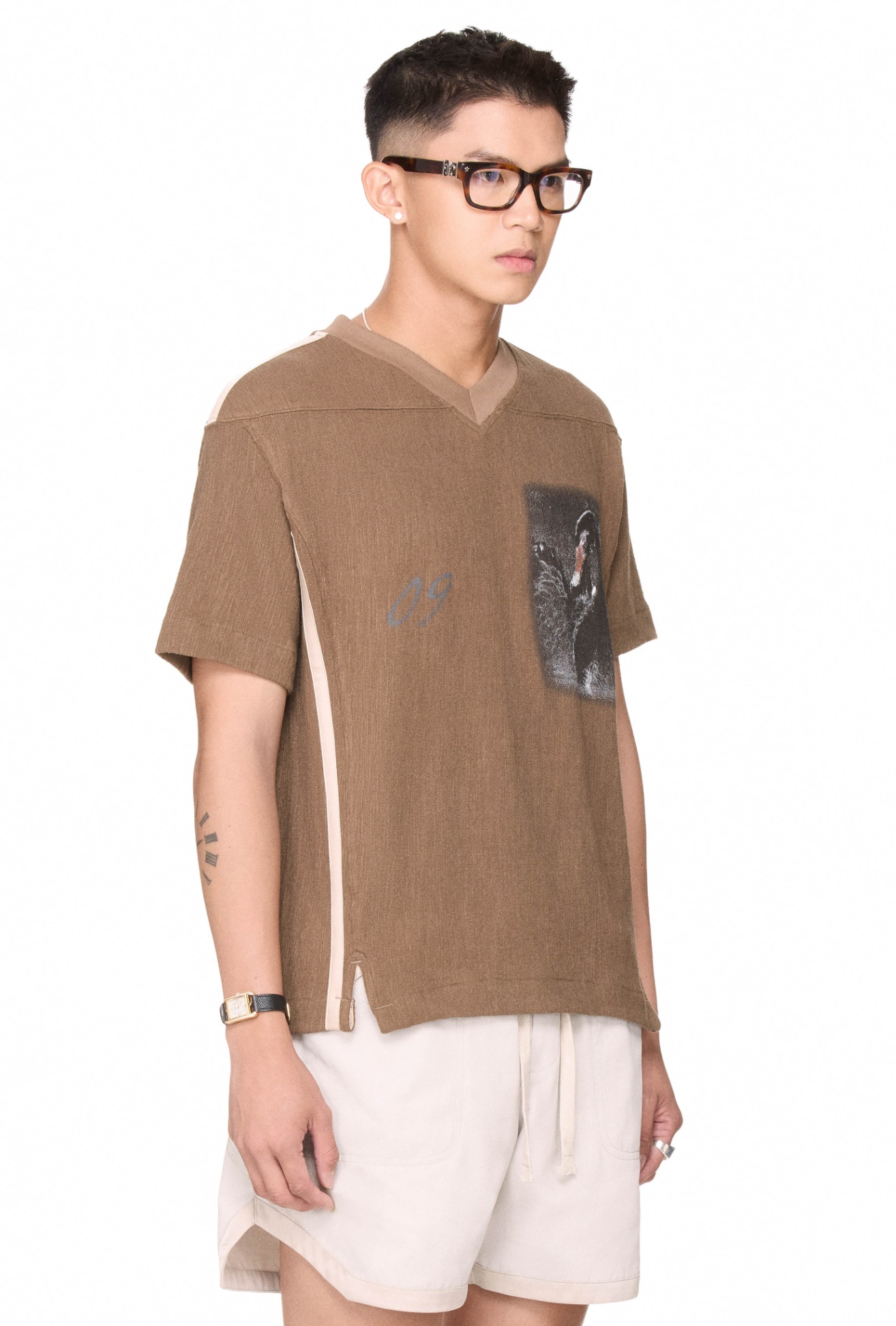 BEUTER® BLACK SWAN JERSEY T-SHIRT - MOCHA