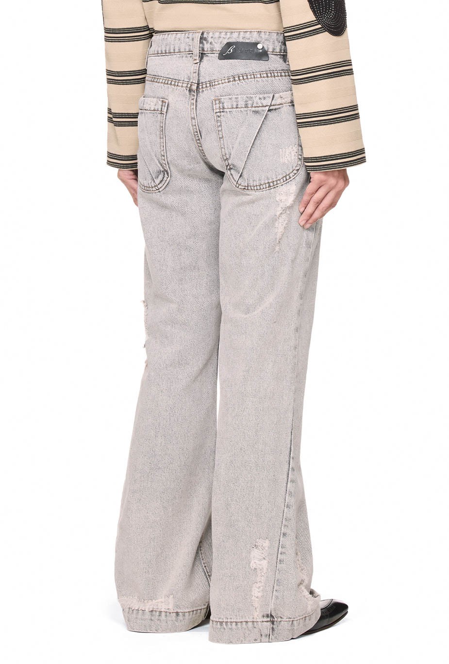 BEUTER® WASHED FLARE JEANS - GREY