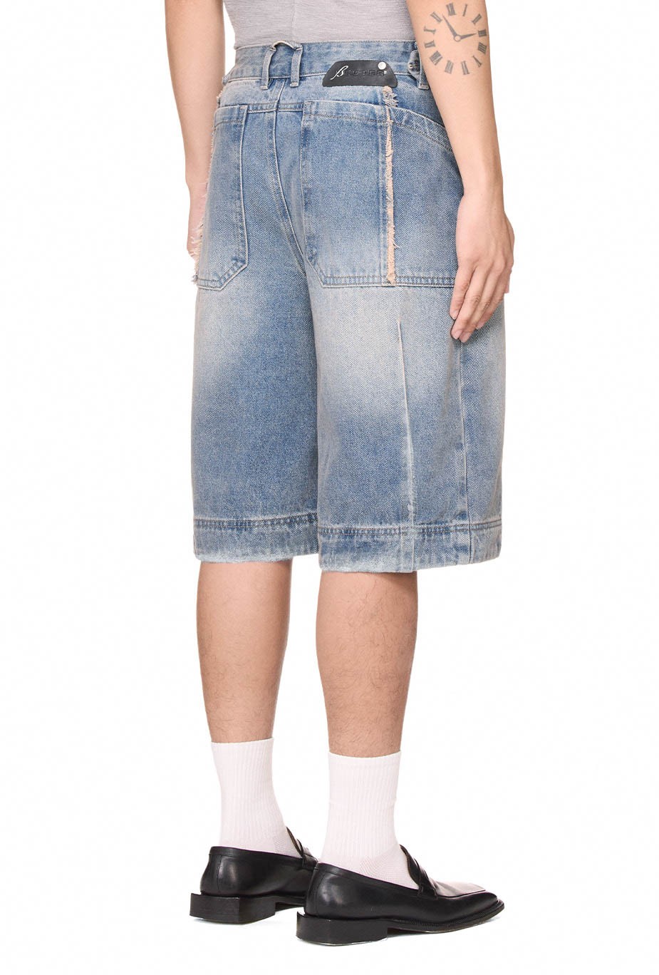 BEUTER® WASHED DENIM SHORTS - BLUE