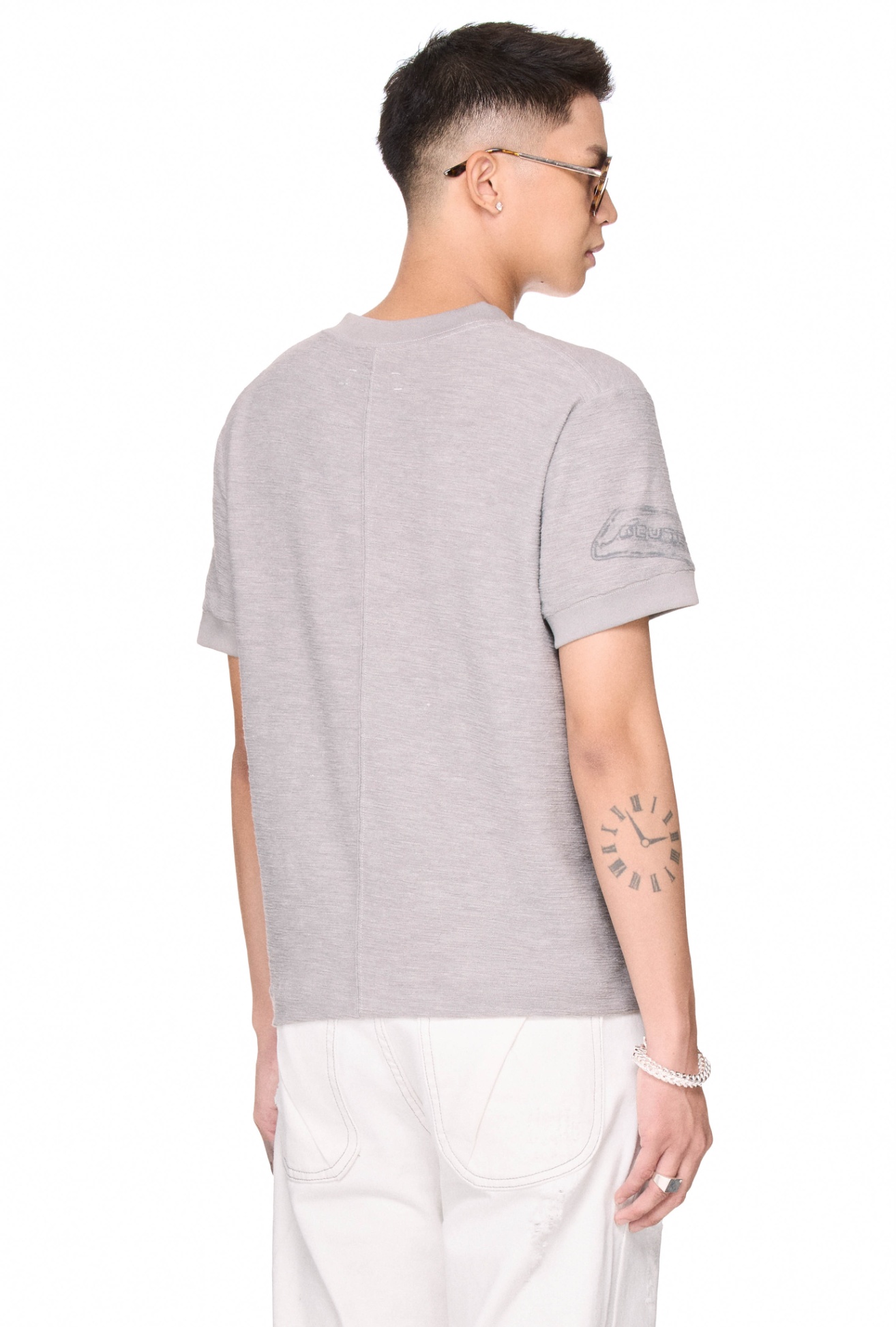 BEUTER® RINGER T-SHIRT - GREY MELANGE