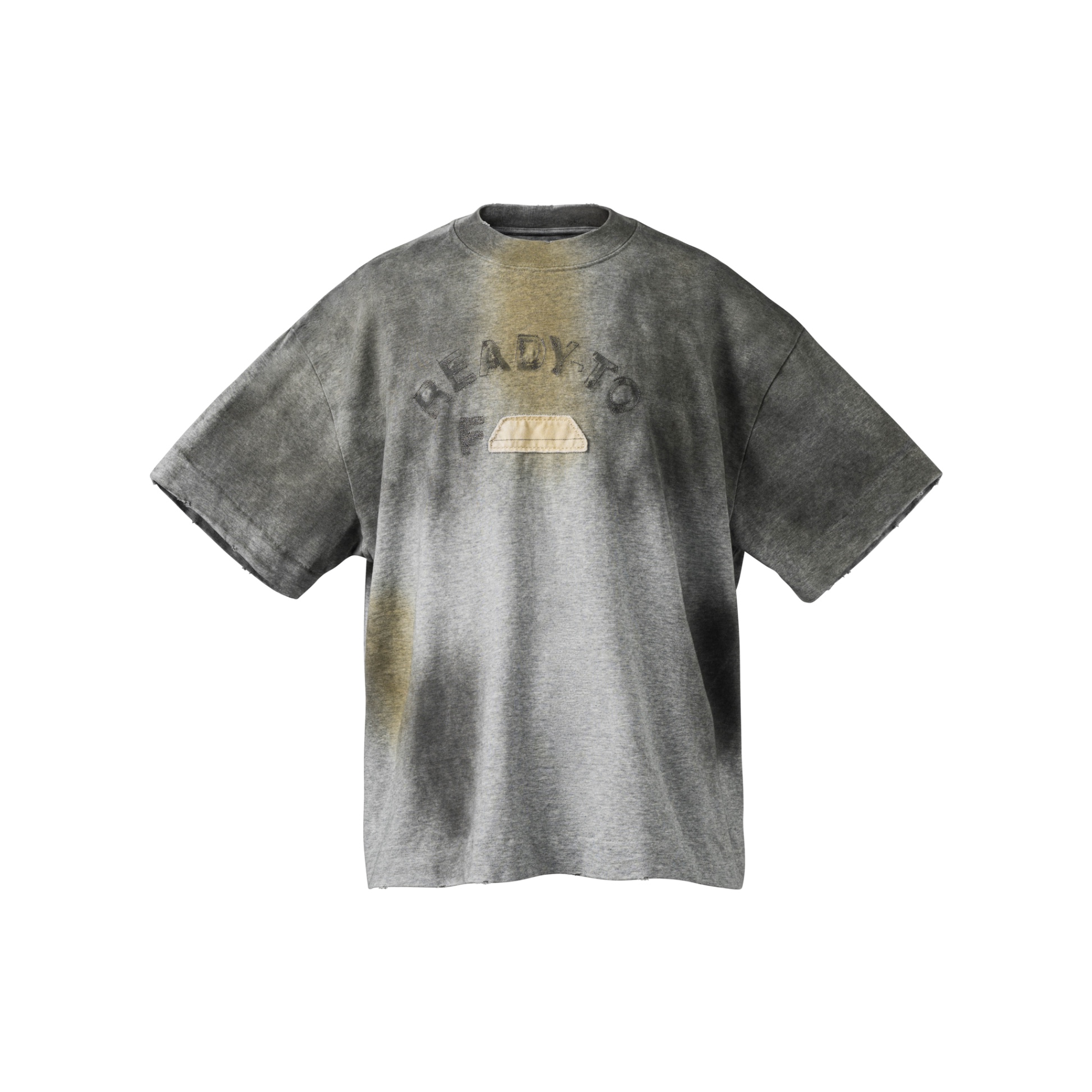 BEUTER® “READY-TO-F___” SPRAY BOXY T-SHIRT - GREY MELANGE