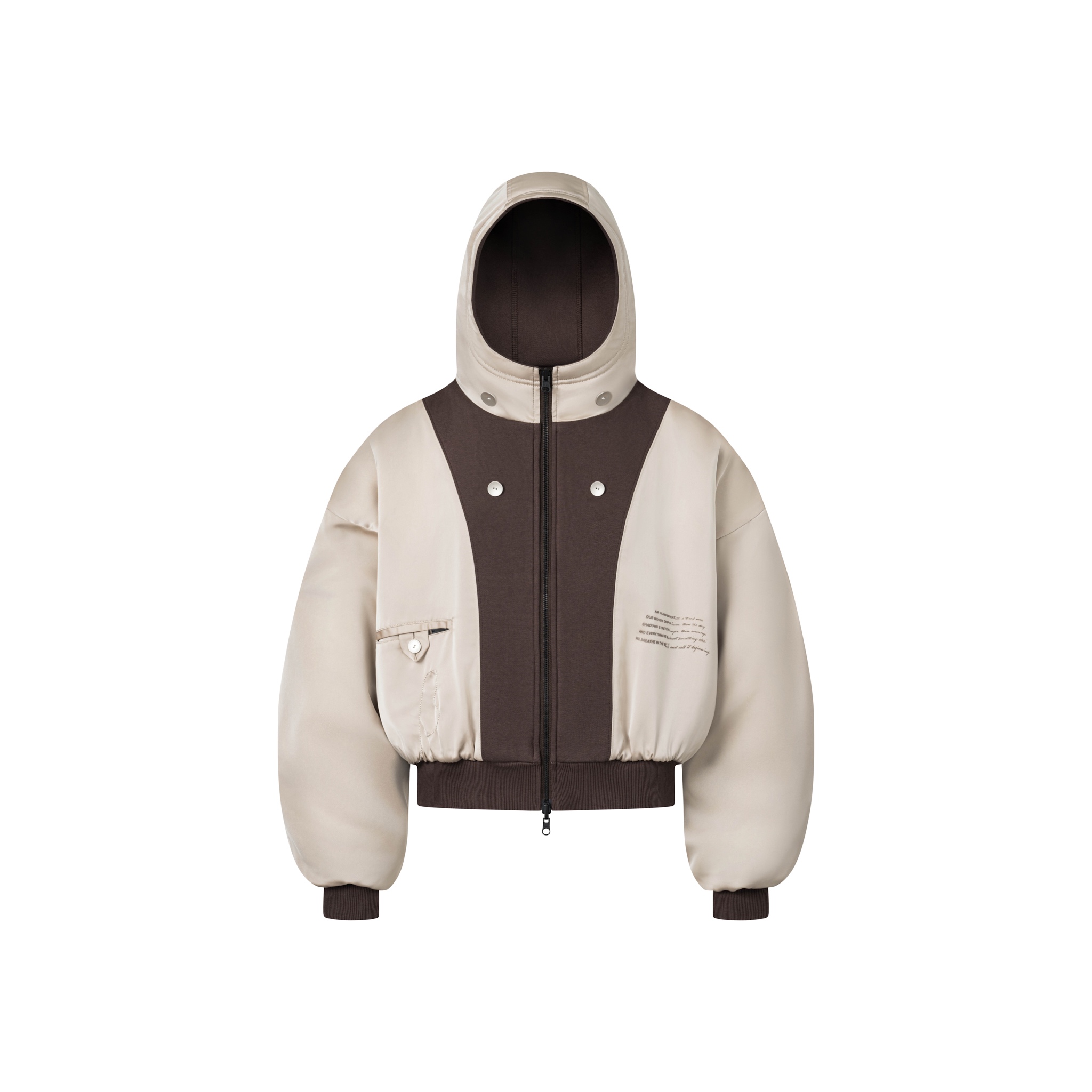 BEUTER® REVERSIBLE SILK ELBOW PATCH HOODIE - BROWN