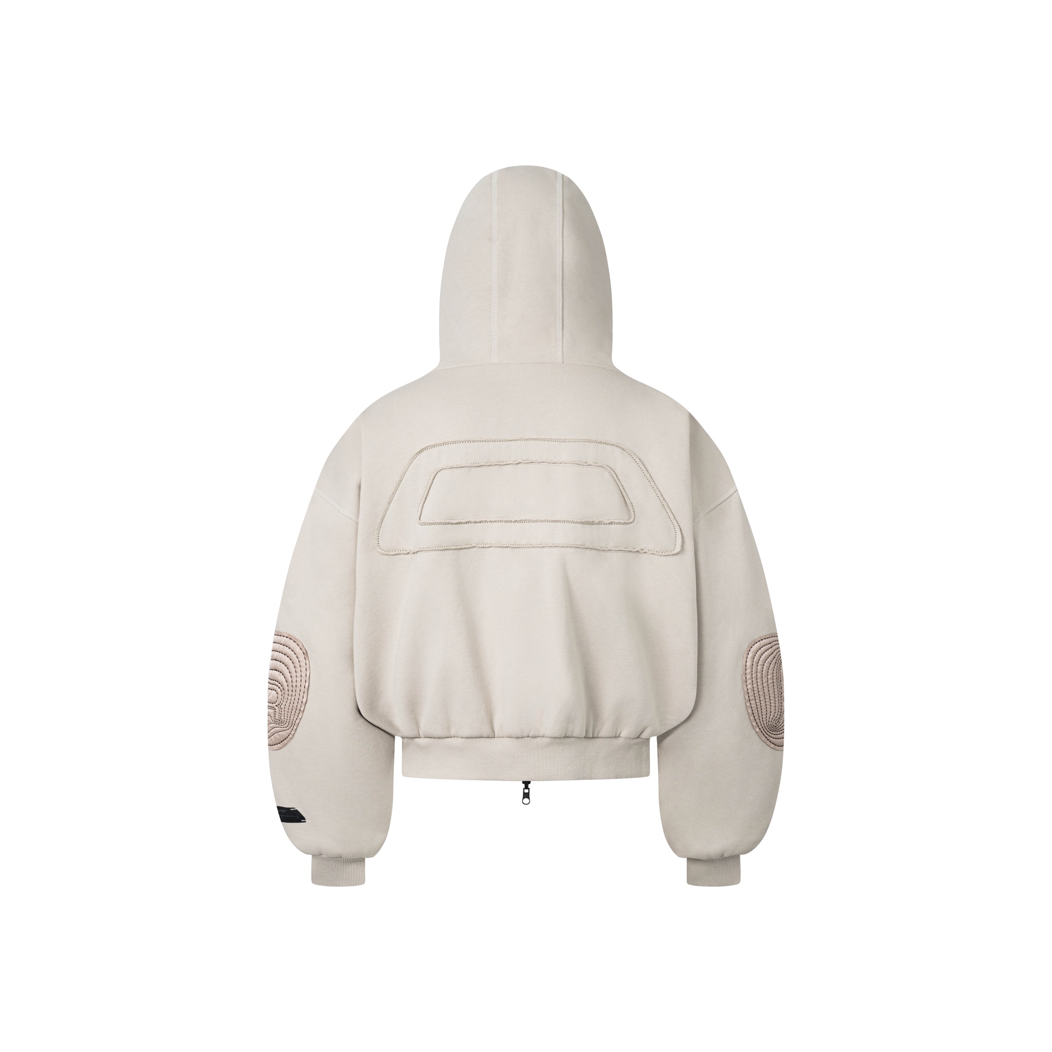 BEUTER® REVERSIBLE SILK ELBOW PATCH HOODIE - BEIGE