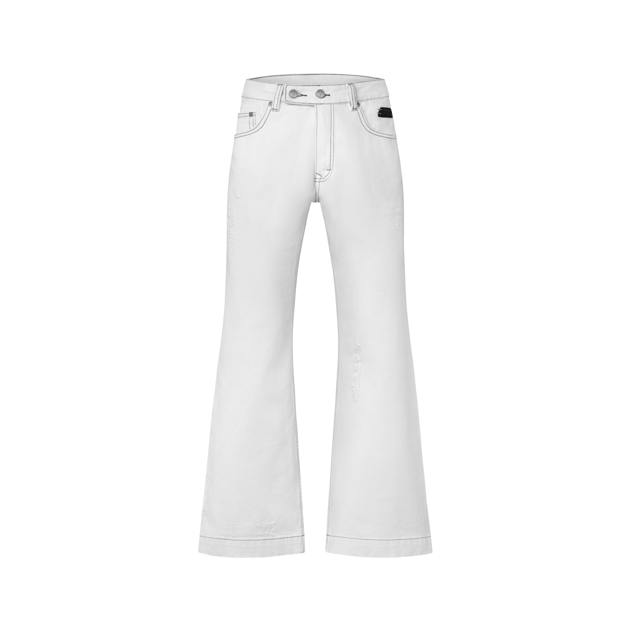 BEUTER® FLARE RAW DENIM JEANS - OFF-WHITE