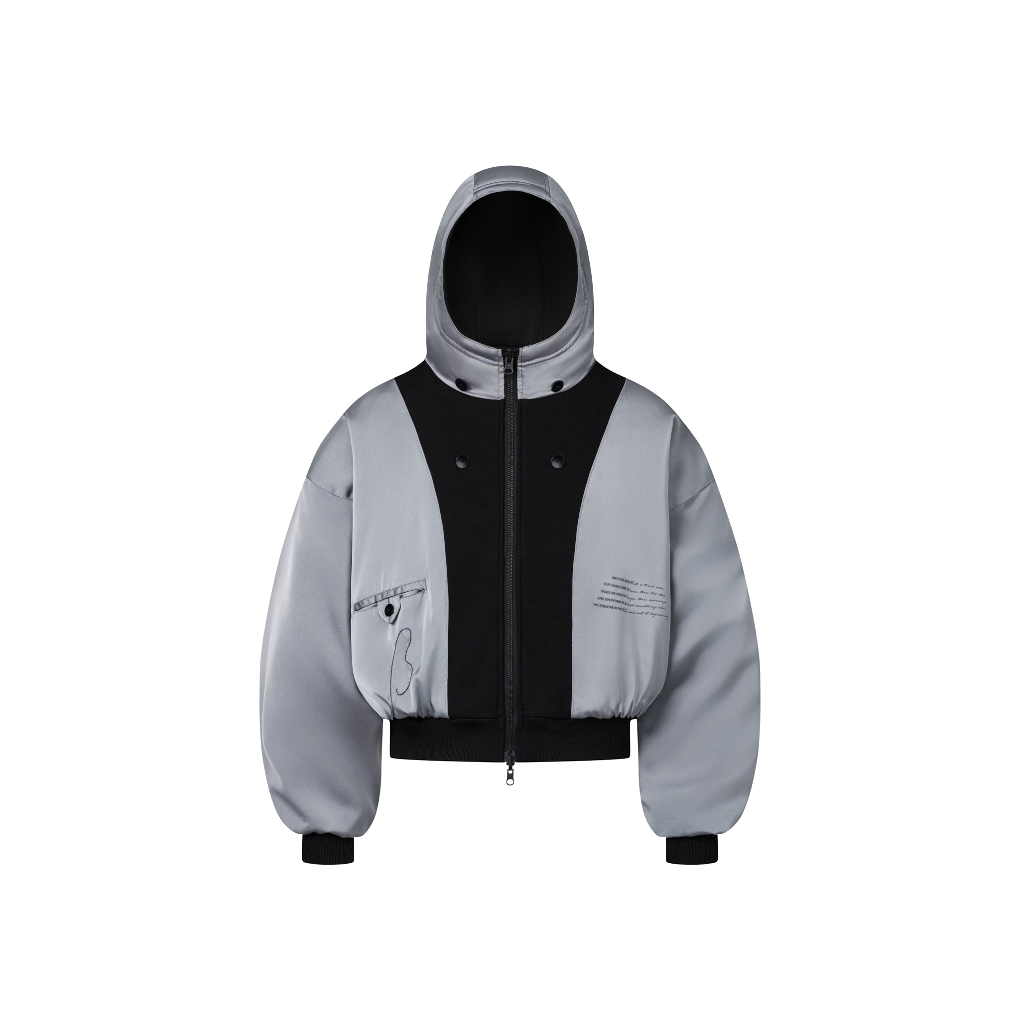BEUTER® REVERSIBLE SILK ELBOW PATCH HOODIE - BLACK