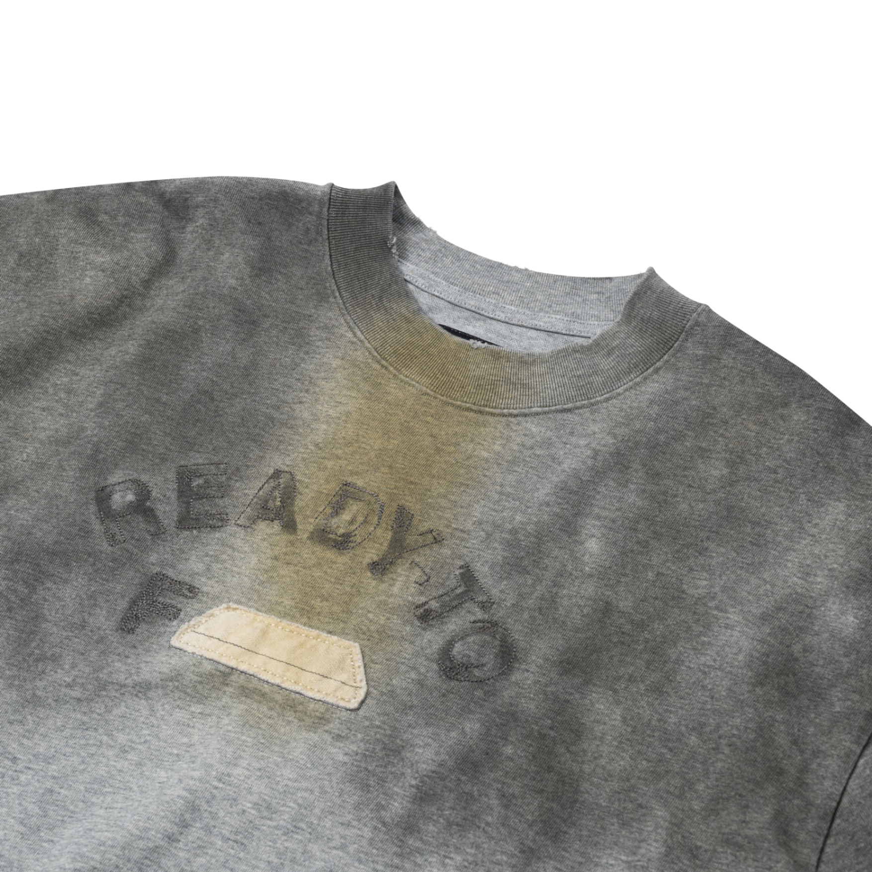 BEUTER® “READY-TO-F___” SPRAY BOXY T-SHIRT - GREY MELANGE