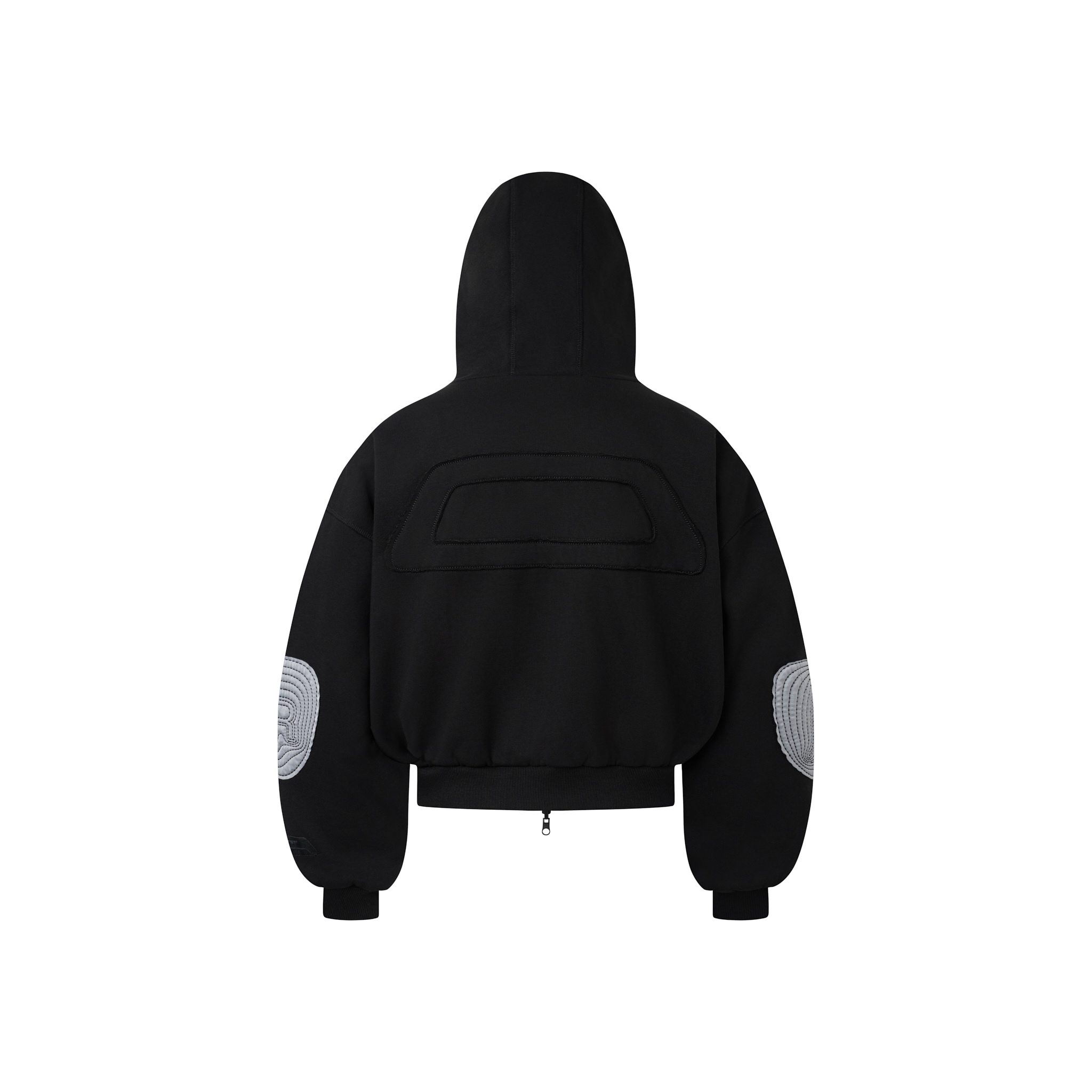 BEUTER® REVERSIBLE SILK ELBOW PATCH HOODIE - BLACK