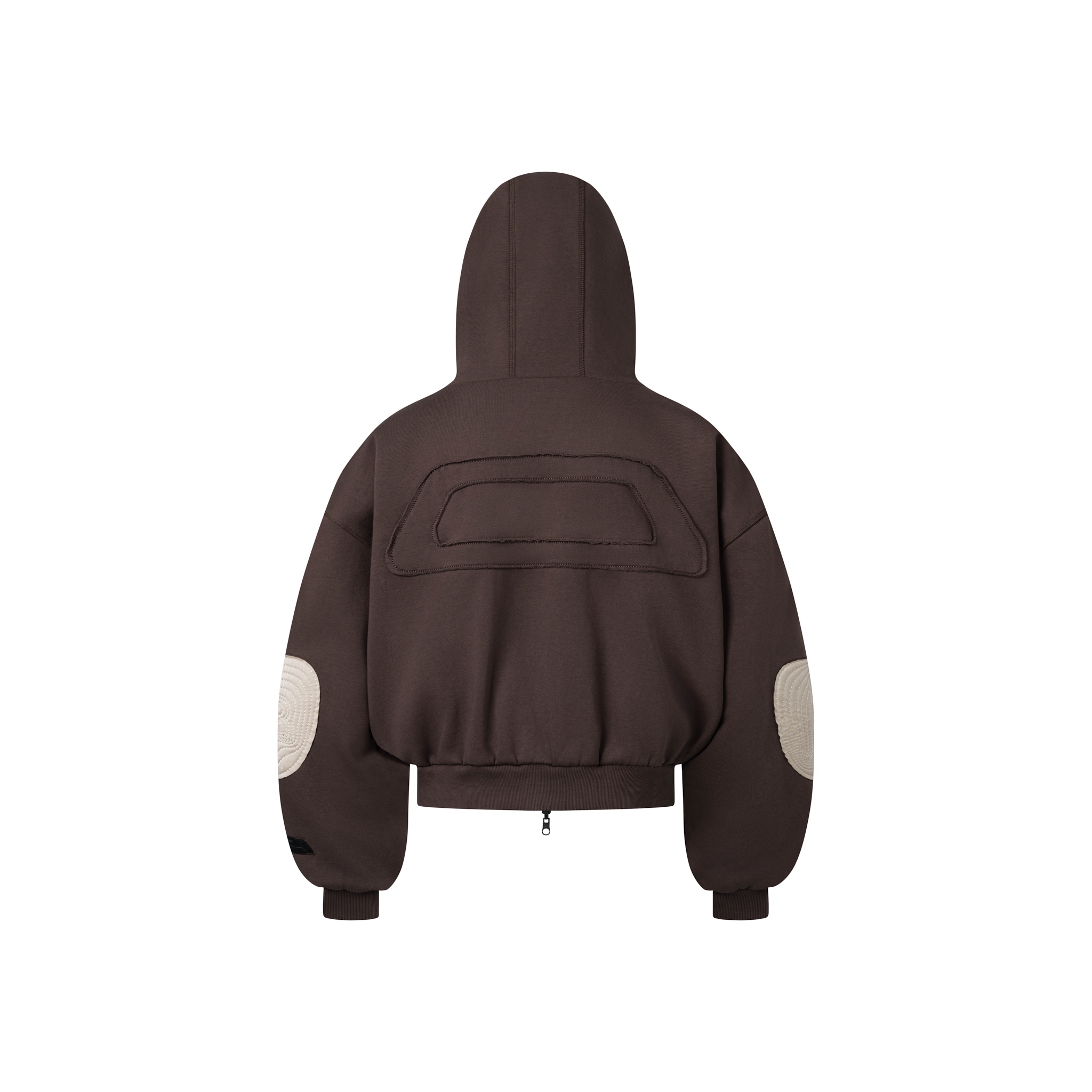 BEUTER® REVERSIBLE SILK ELBOW PATCH HOODIE - BROWN