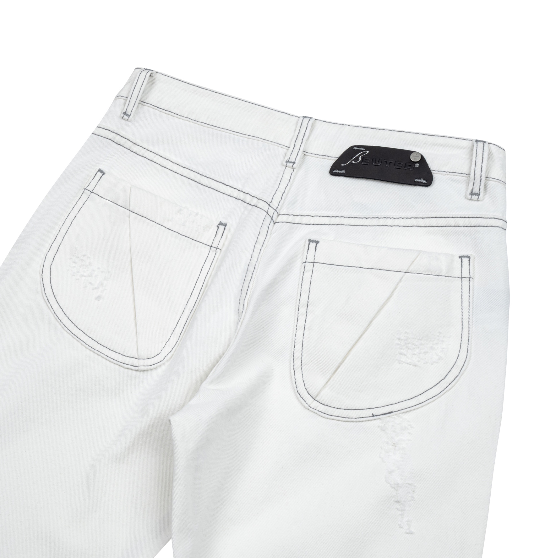 BEUTER® FLARE RAW DENIM JEANS - OFF-WHITE