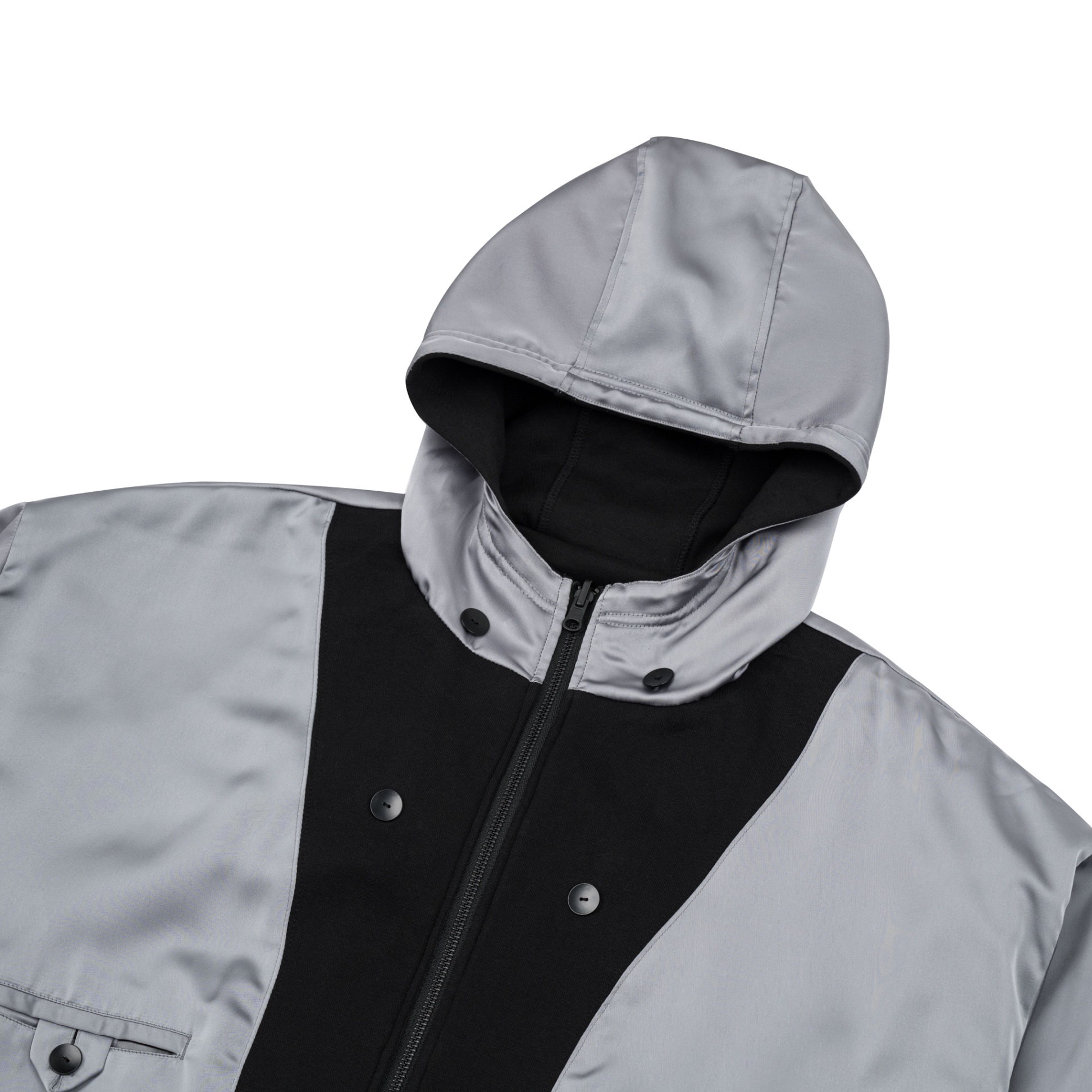 BEUTER® REVERSIBLE SILK ELBOW PATCH HOODIE - BLACK