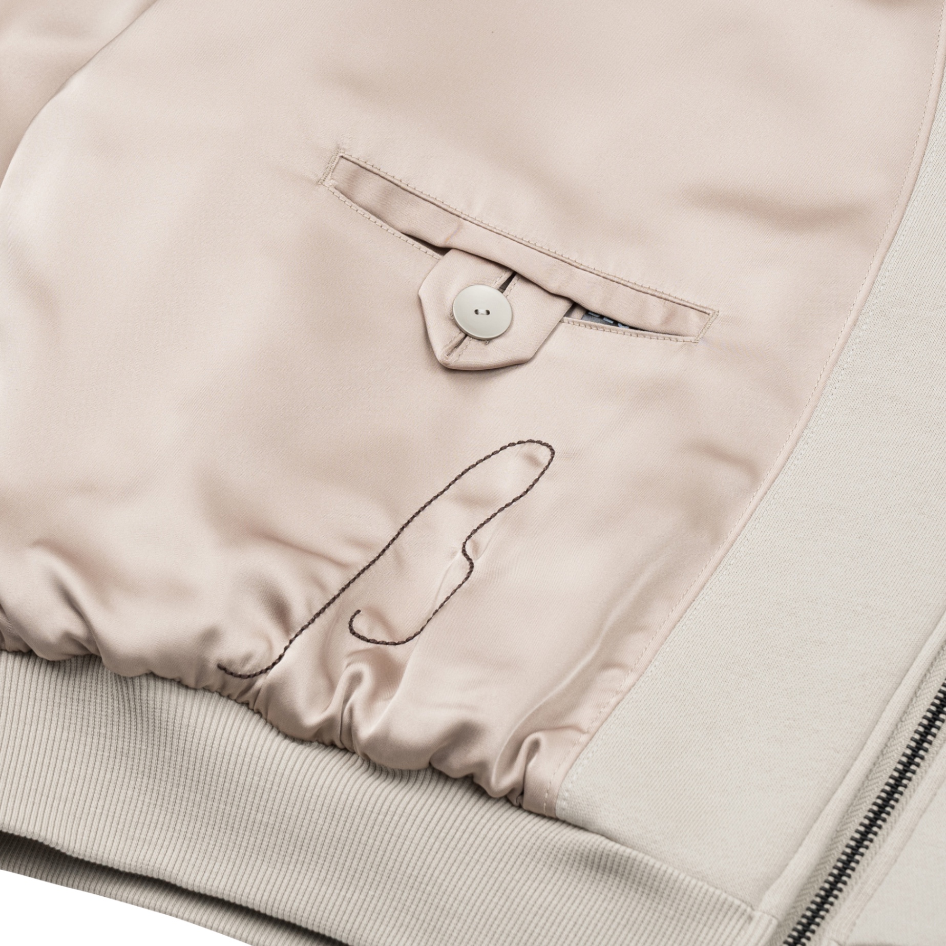 BEUTER® REVERSIBLE SILK ELBOW PATCH HOODIE - BEIGE