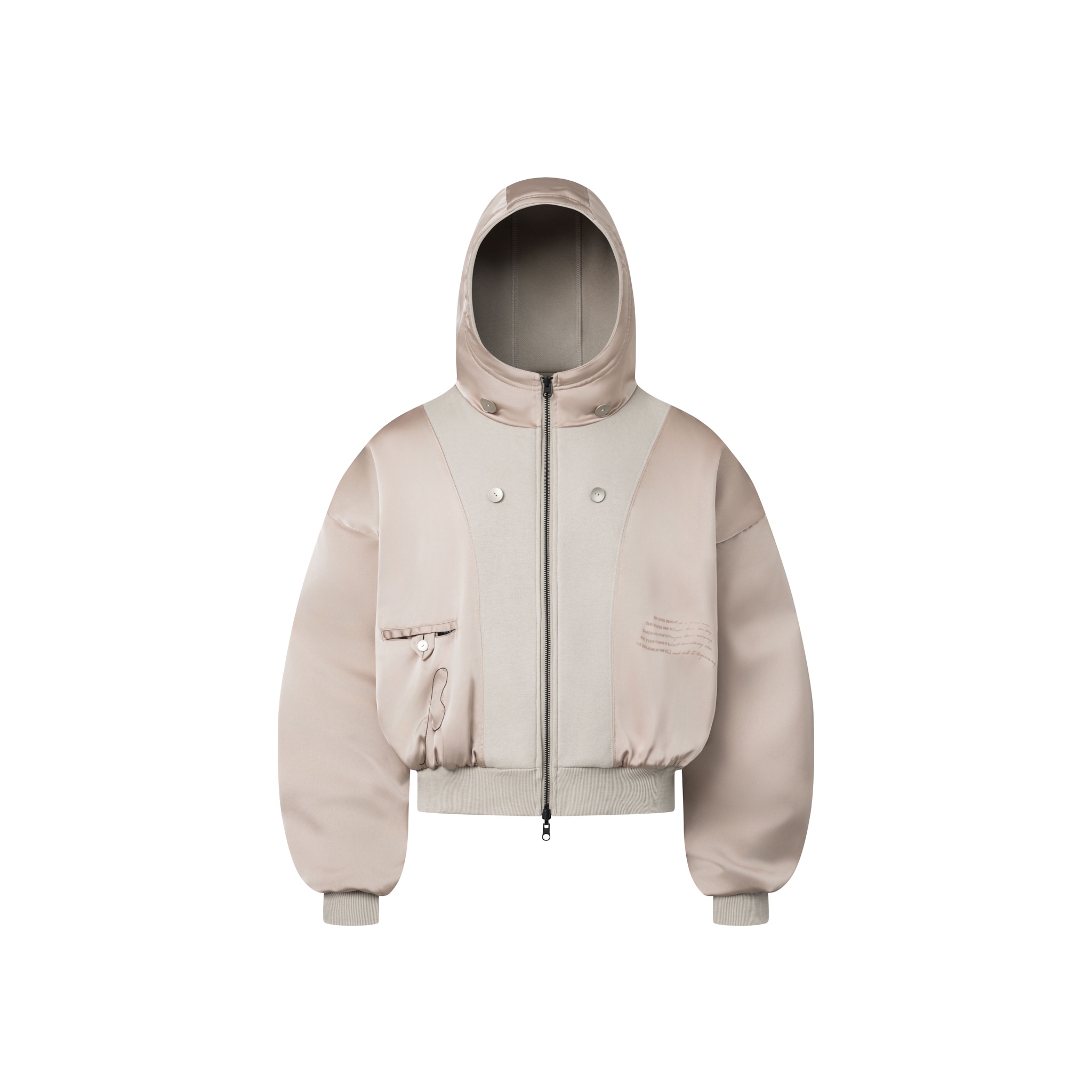 BEUTER® REVERSIBLE SILK ELBOW PATCH HOODIE - BEIGE