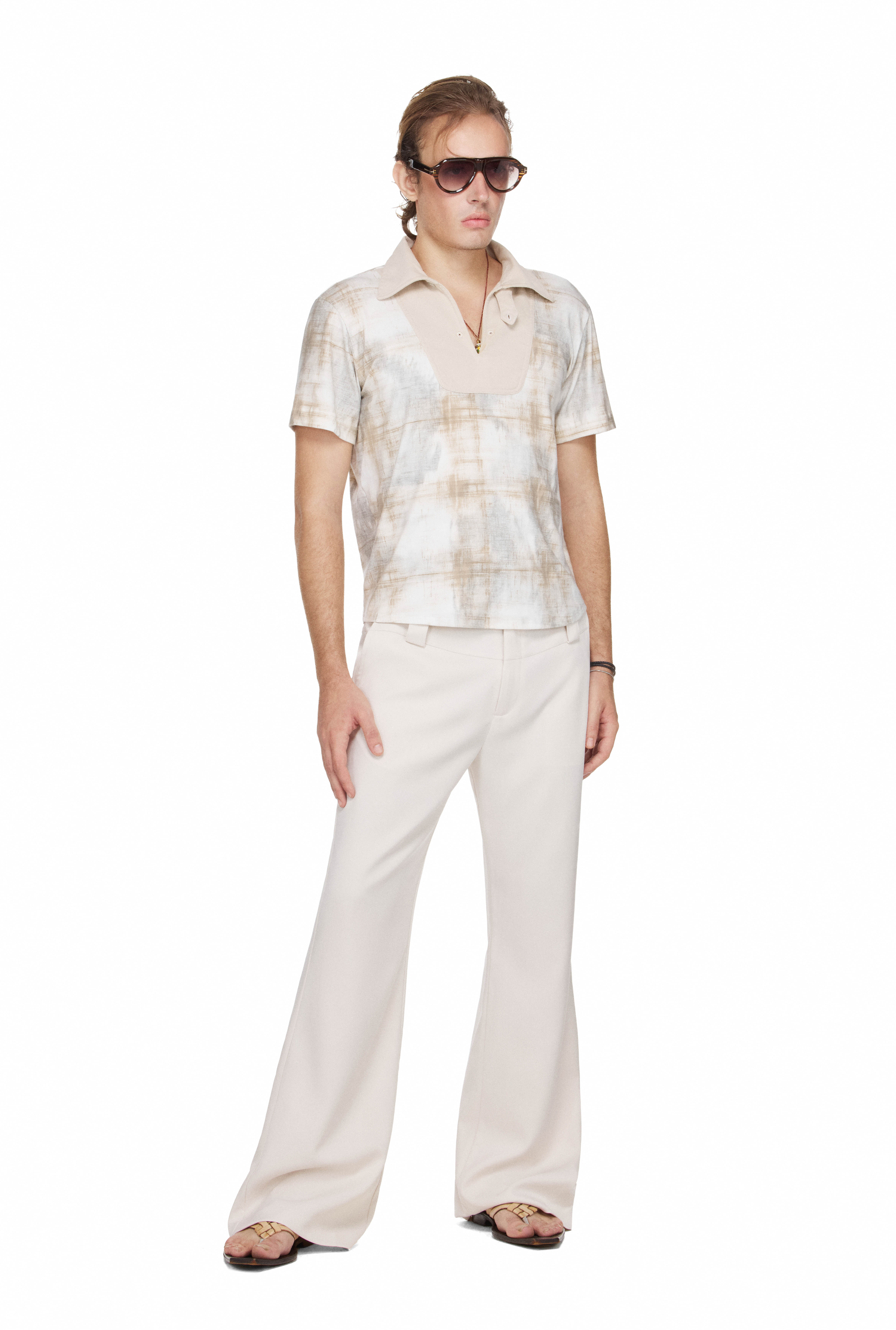 BEUTER® DOUBLE-WAIST FLARE PANTS - TAUPE