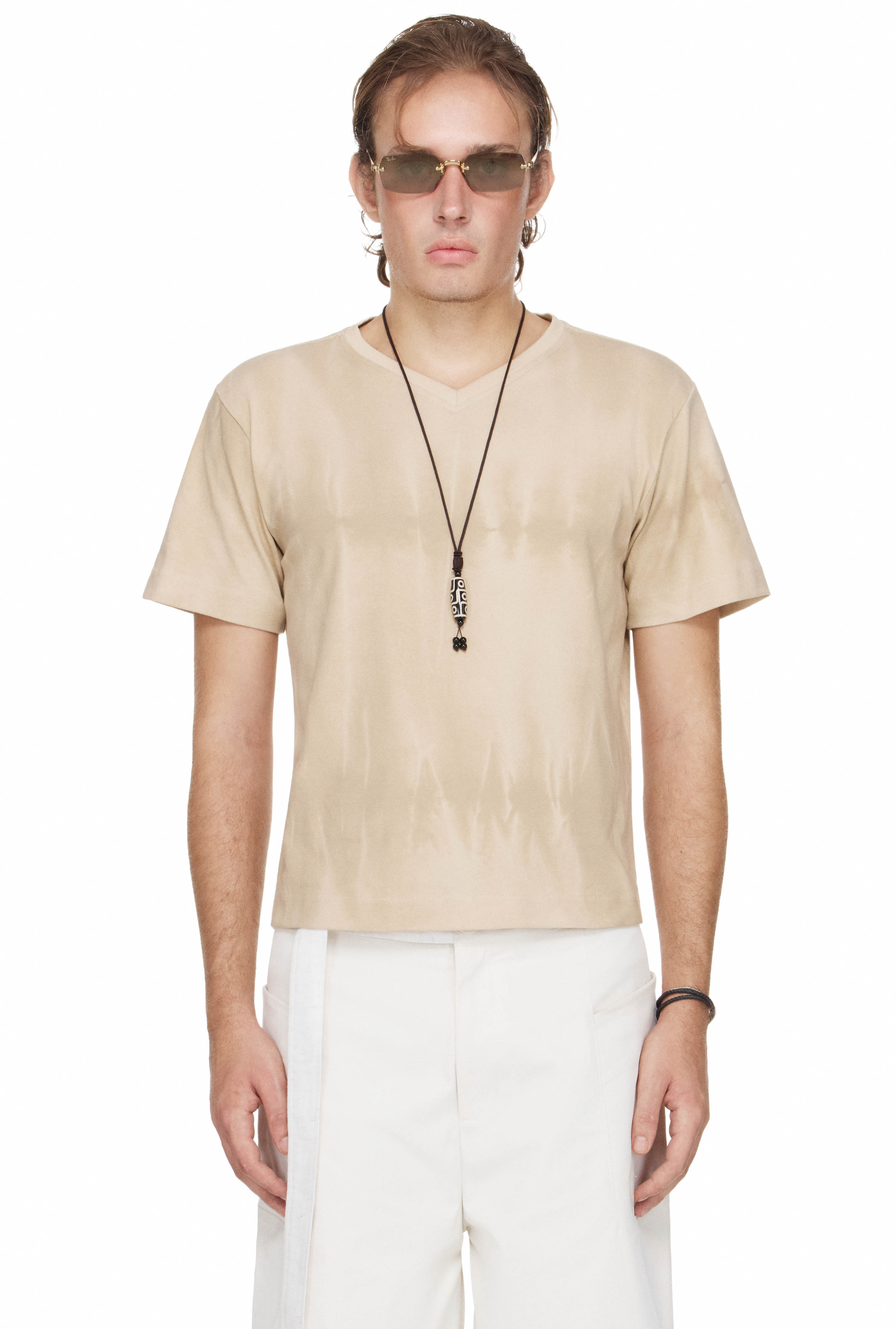 BEUTER® MS CLASSIC V-NECK T-SHIRT - SAND