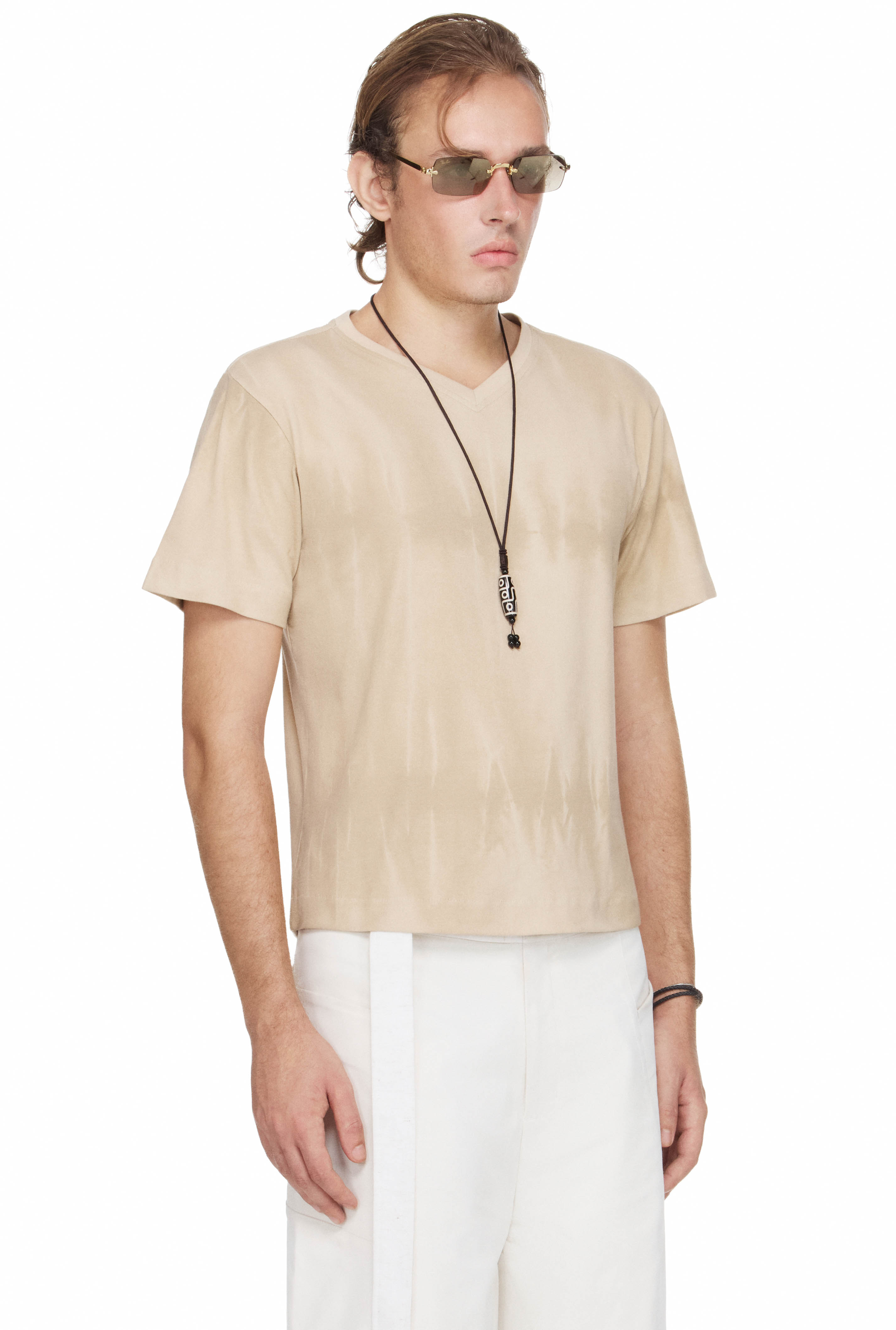 BEUTER® MS CLASSIC V-NECK T-SHIRT - SAND