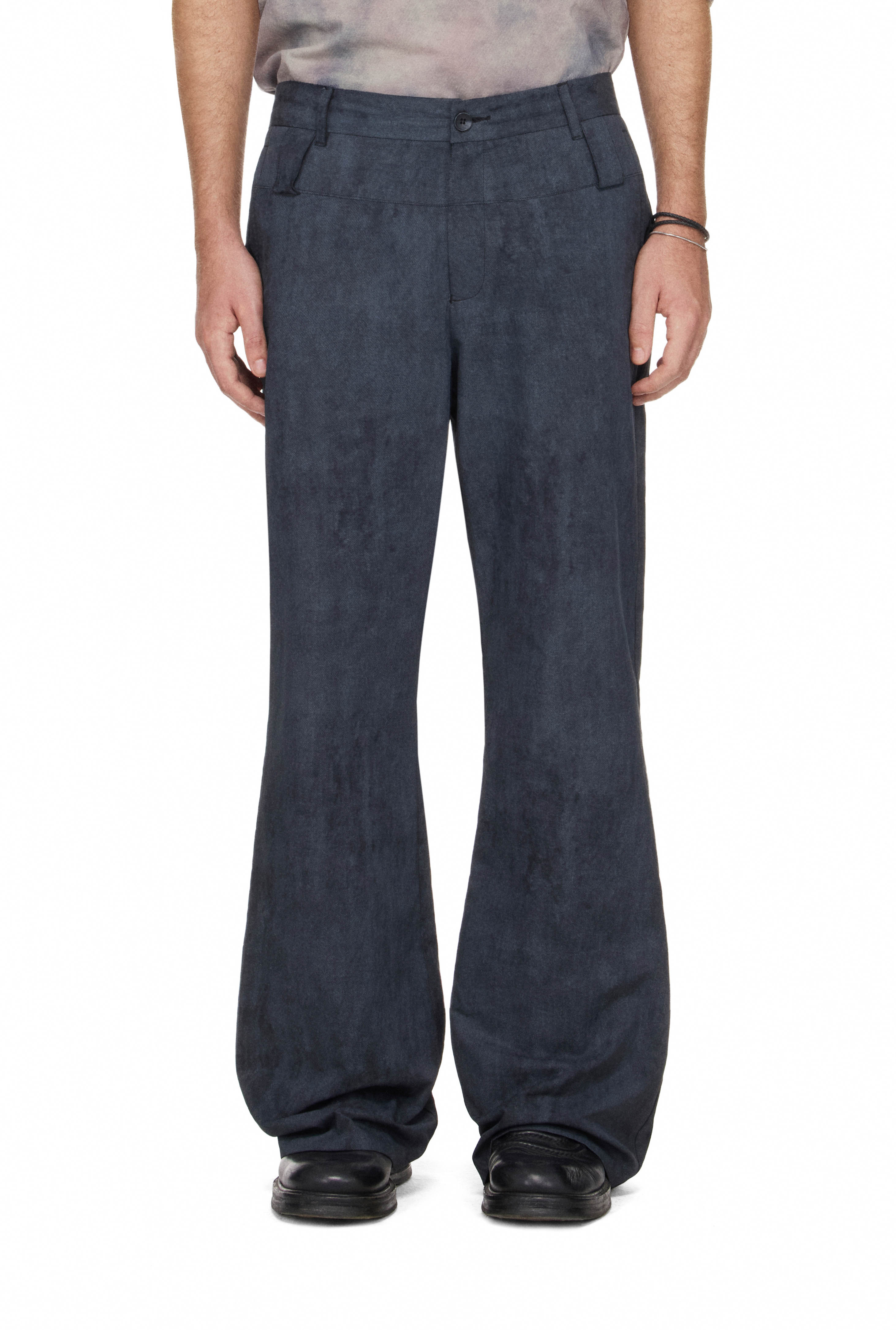 BEUTER® DOUBLE-WAIST FLARE PANTS - NAVY