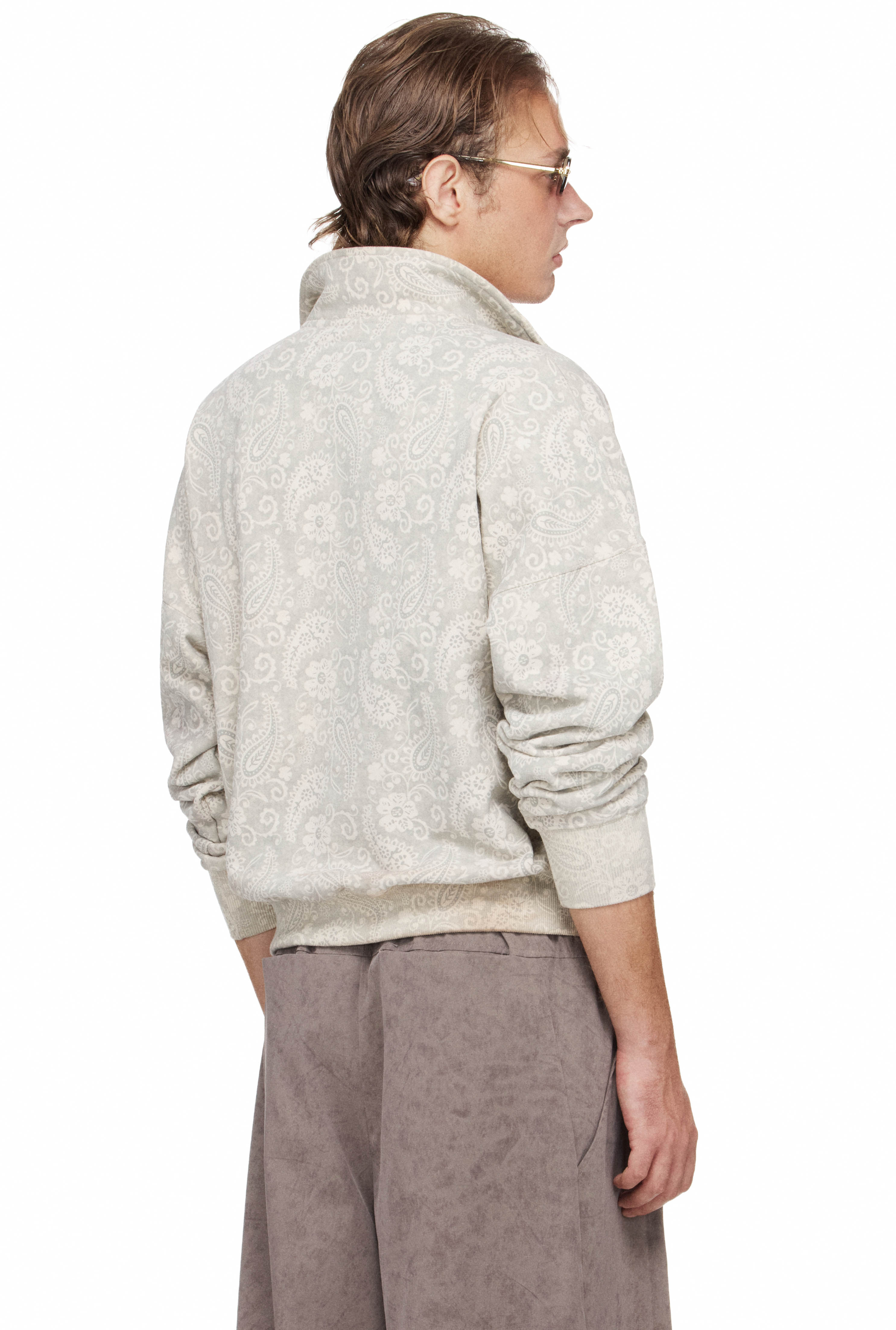 BEUTER® MS DUST BLOOM HALF-ZIP SWEATER - BEIGE
