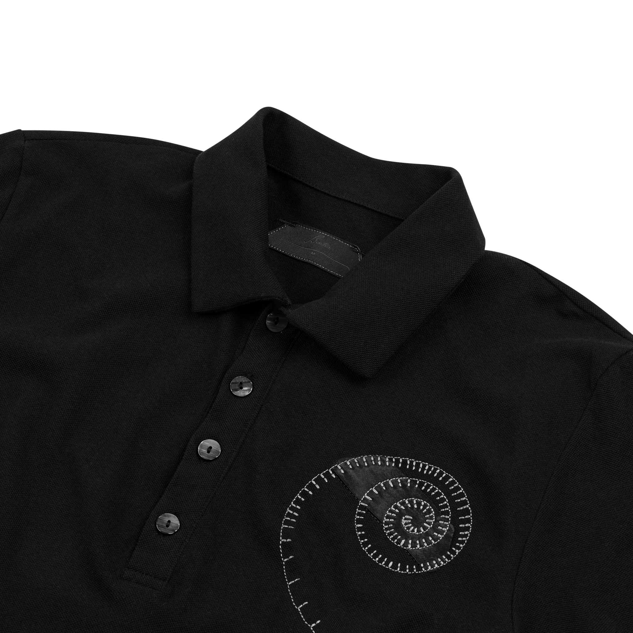 BEUTER® MS EMBROIDERED ‘Spiral Label’ SLIM POLO - BLACK