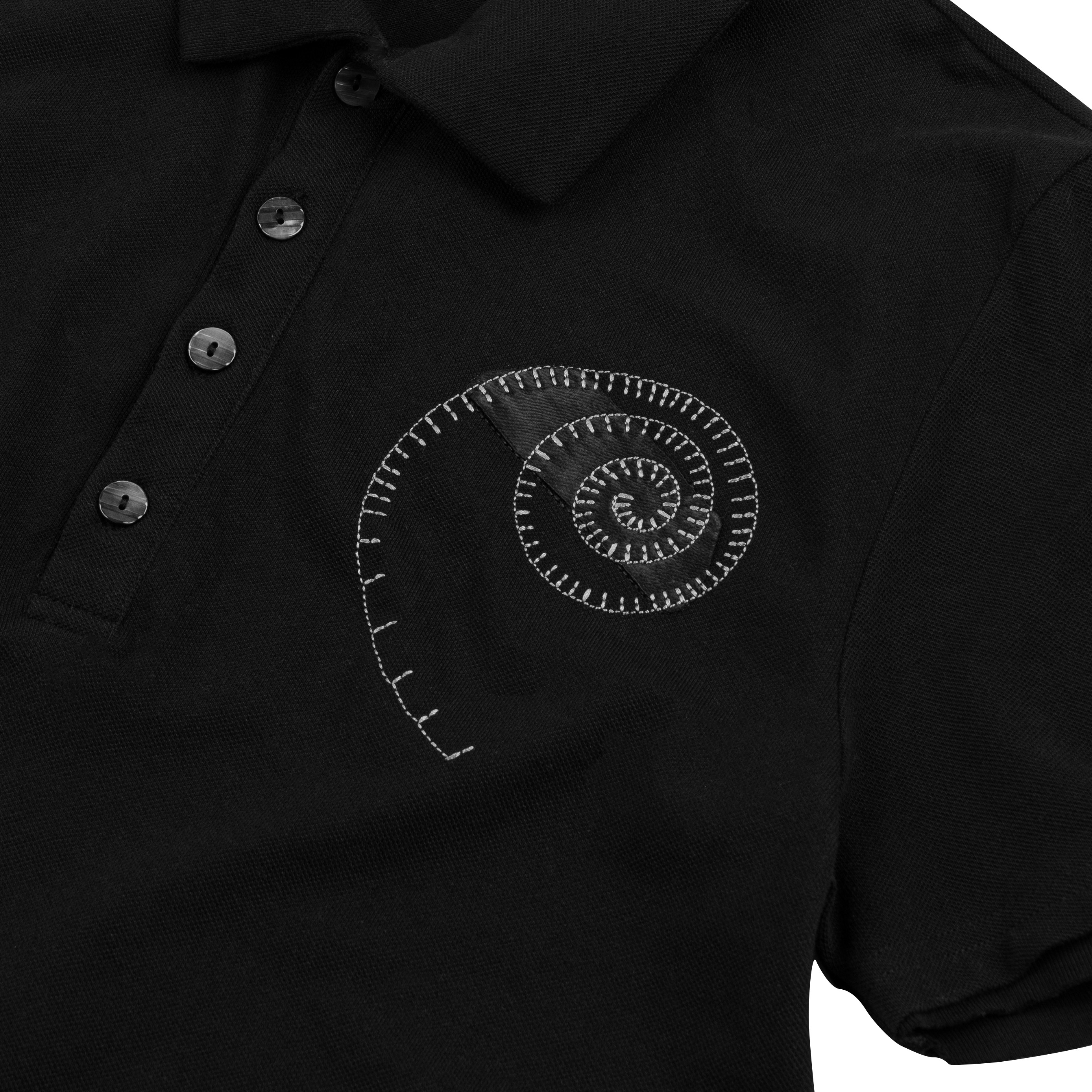 BEUTER® MS EMBROIDERED ‘Spiral Label’ SLIM POLO - BLACK