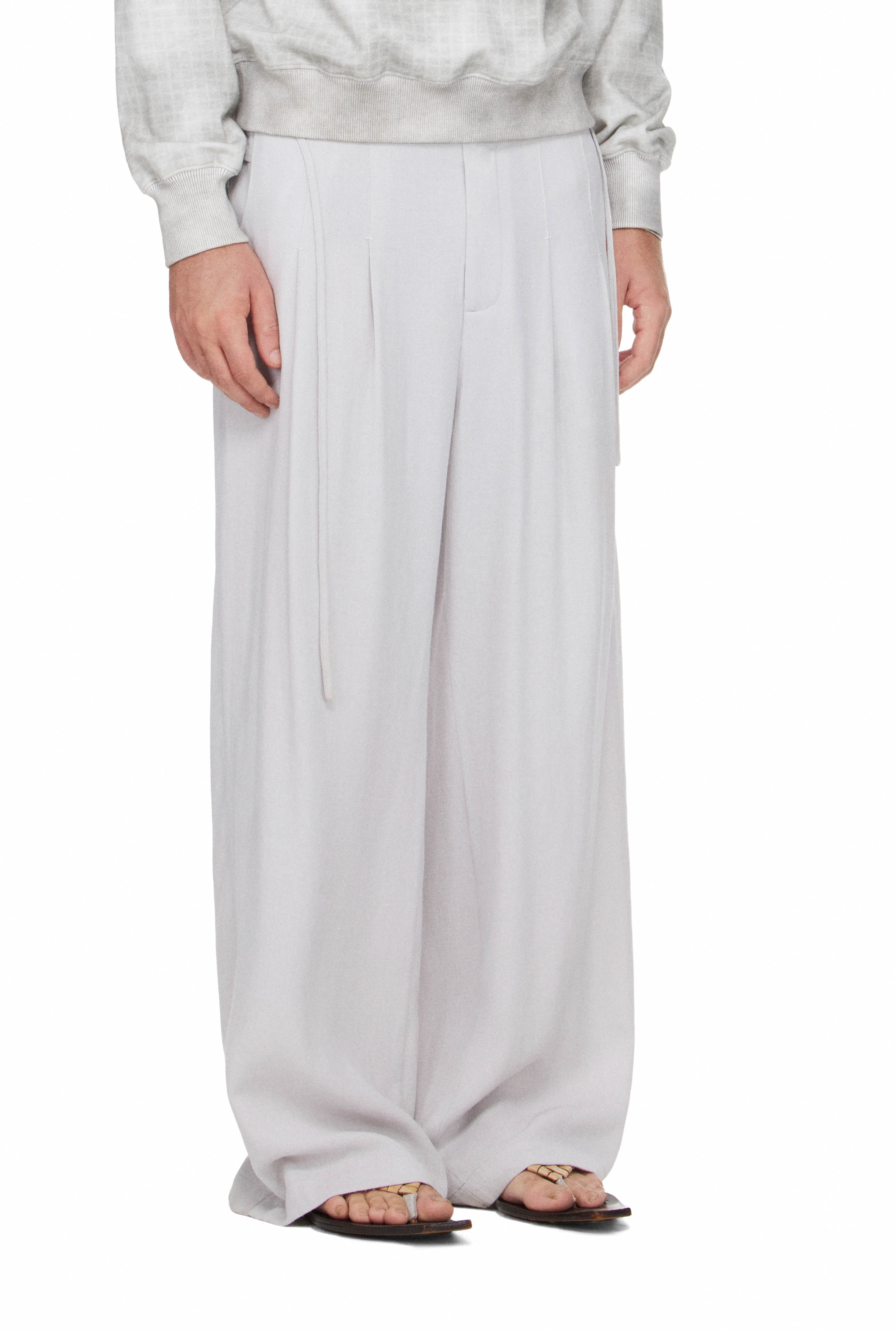 BEUTER® MS LINEN STRAIGHT PANTS - GREY