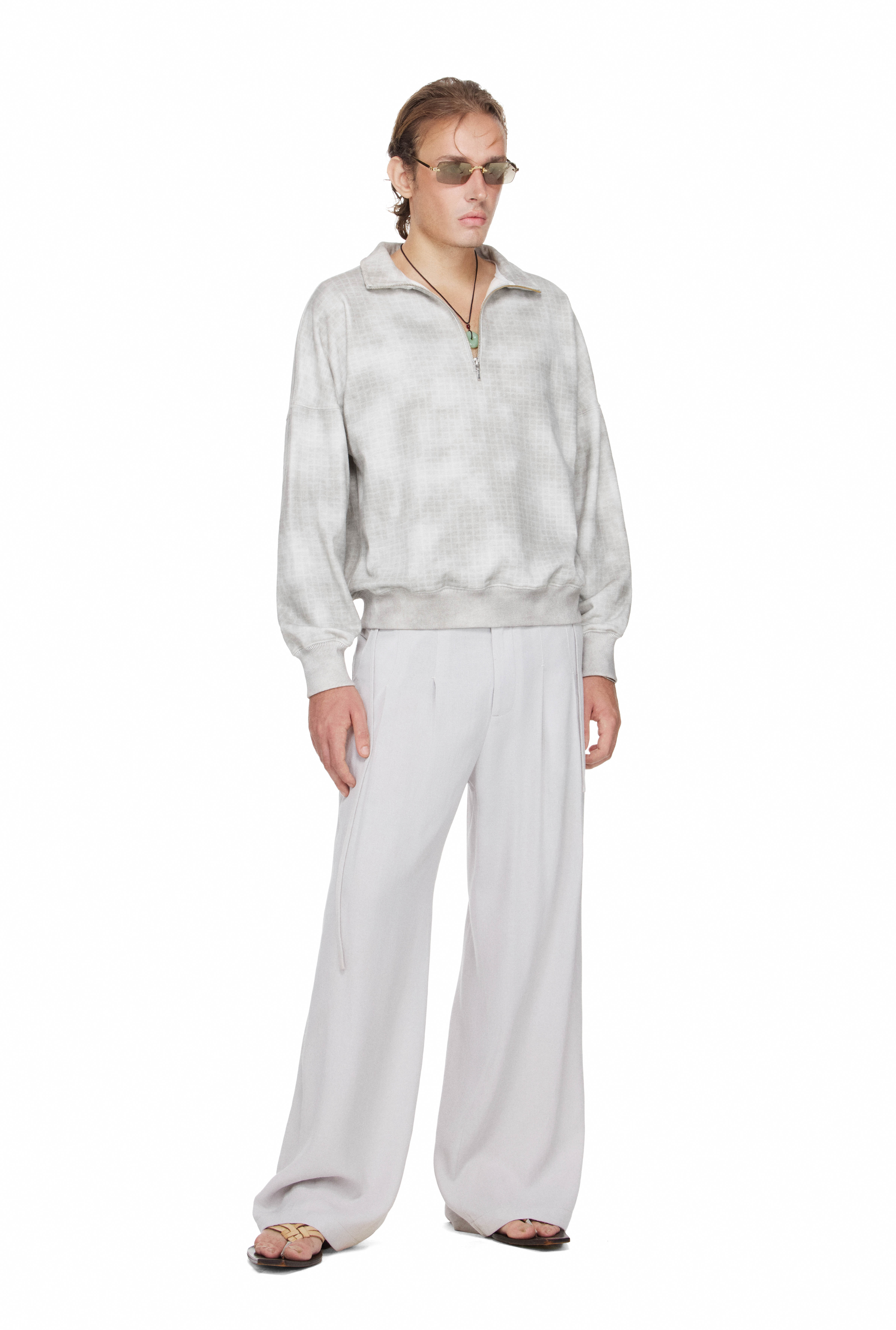 BEUTER® MS LINEN STRAIGHT PANTS - GREY
