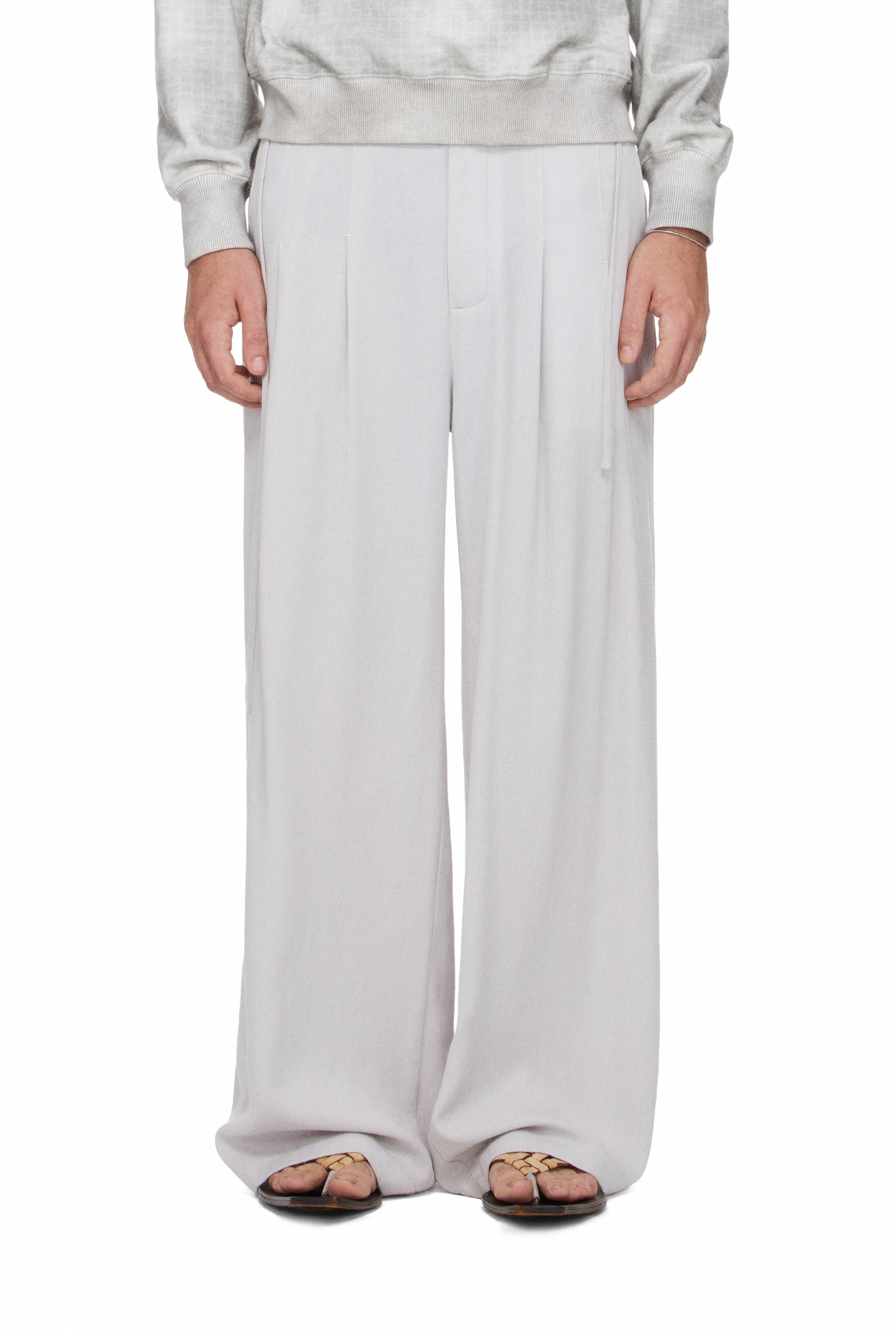 BEUTER® MS LINEN STRAIGHT PANTS - GREY