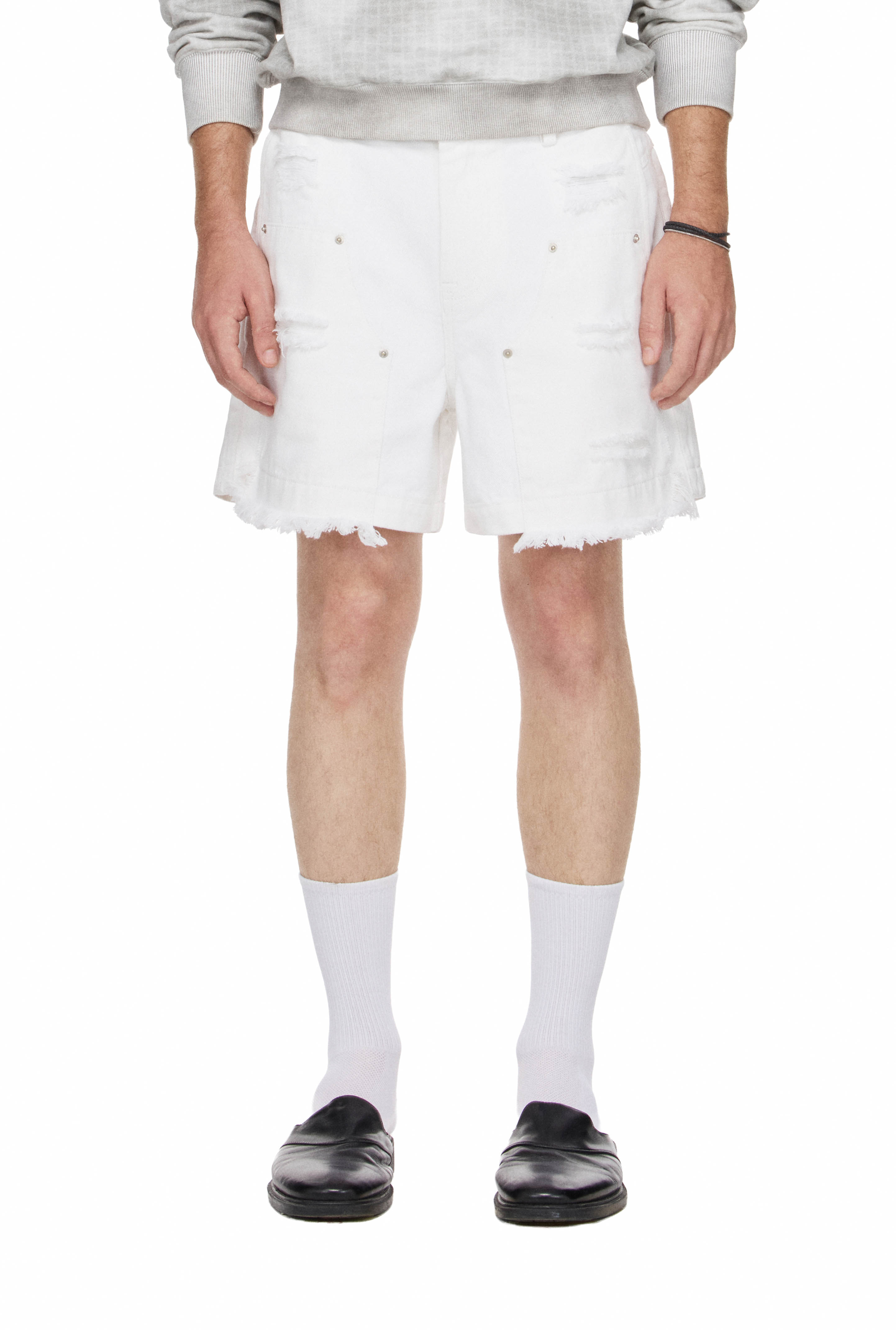 BEUTER® MS PATCHWORK DENIM SHORTS - IVORY
