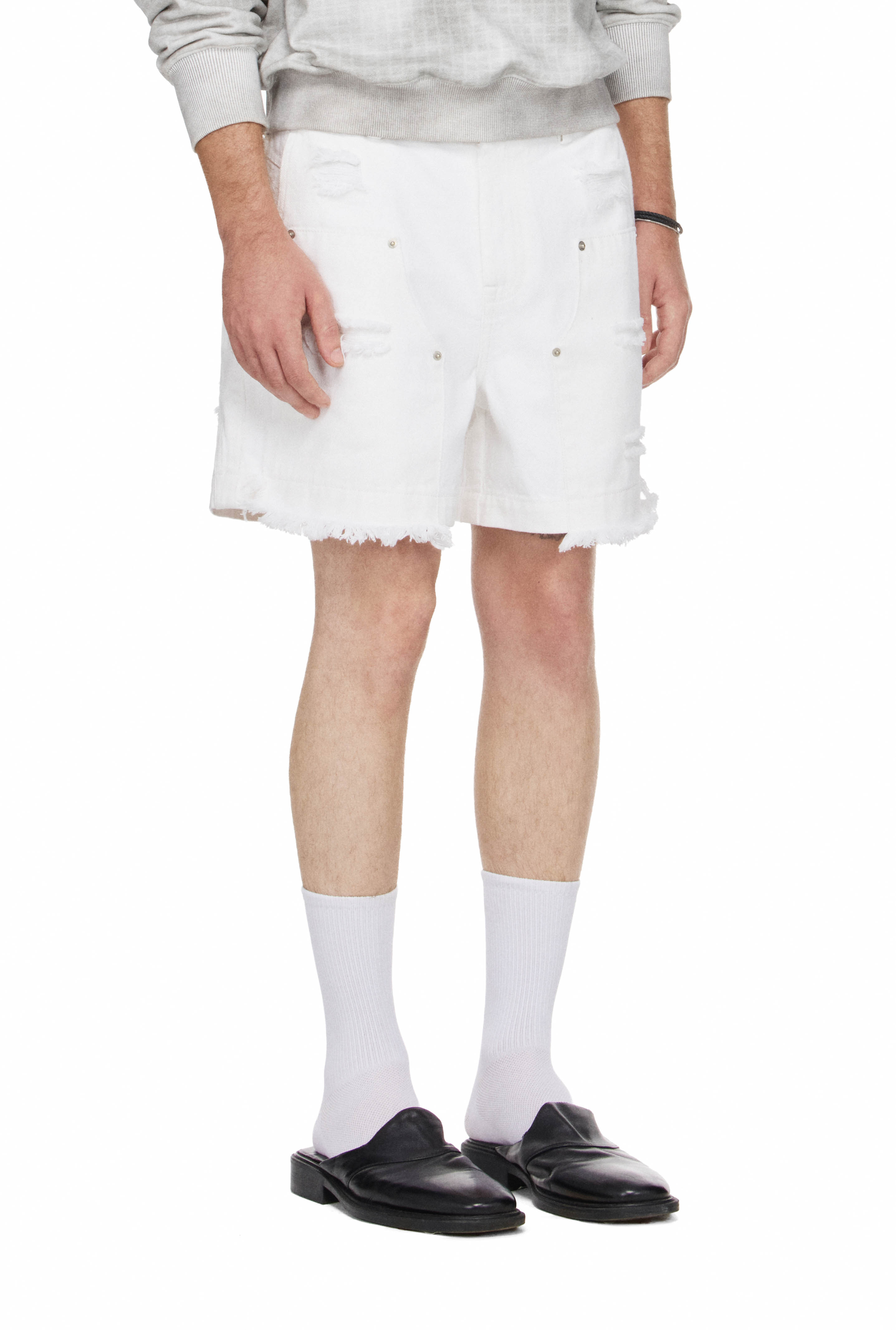 BEUTER® MS PATCHWORK DENIM SHORTS - IVORY